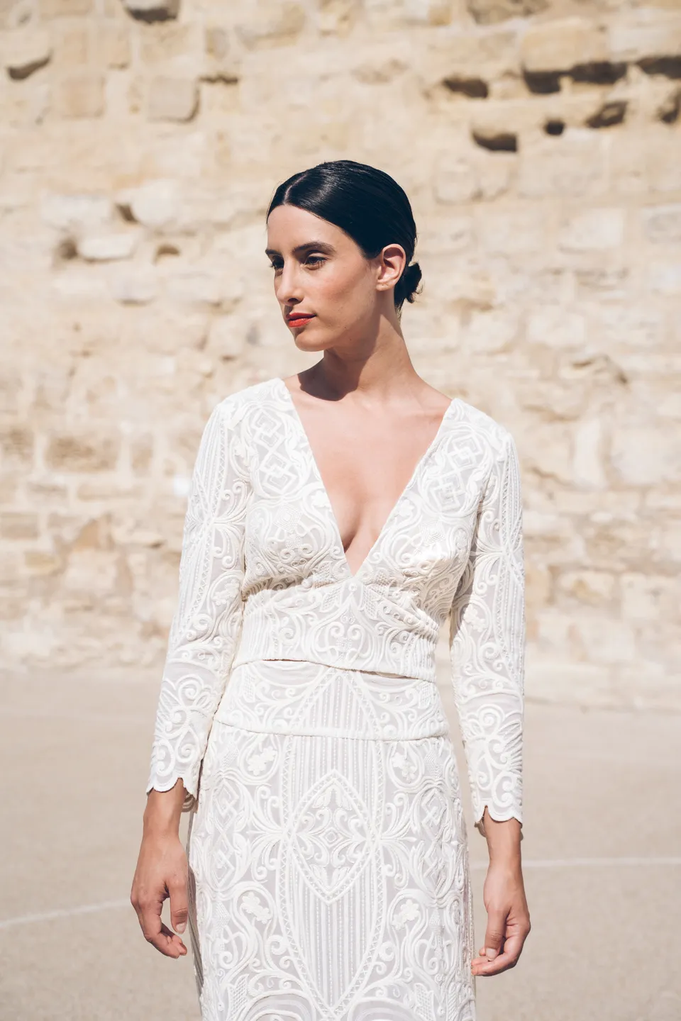 Maison Floret Prêt-à-marier Derry top broderie mariage