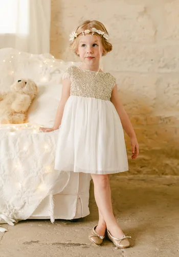 Le Jour de Notre Oui Stella robe enfant or cérémonie