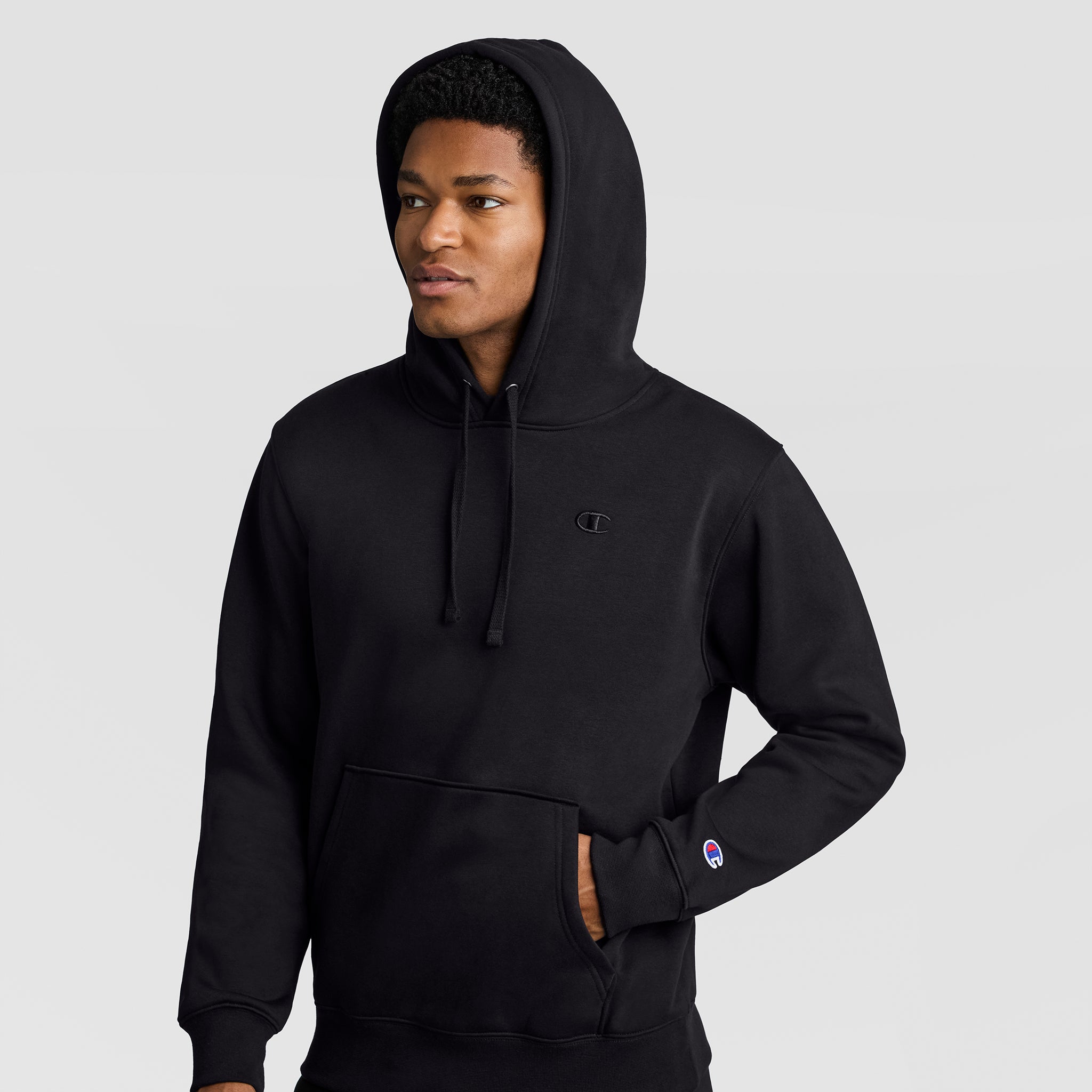Champion Powerblend C Logo sweat à capuche noir coupe classique