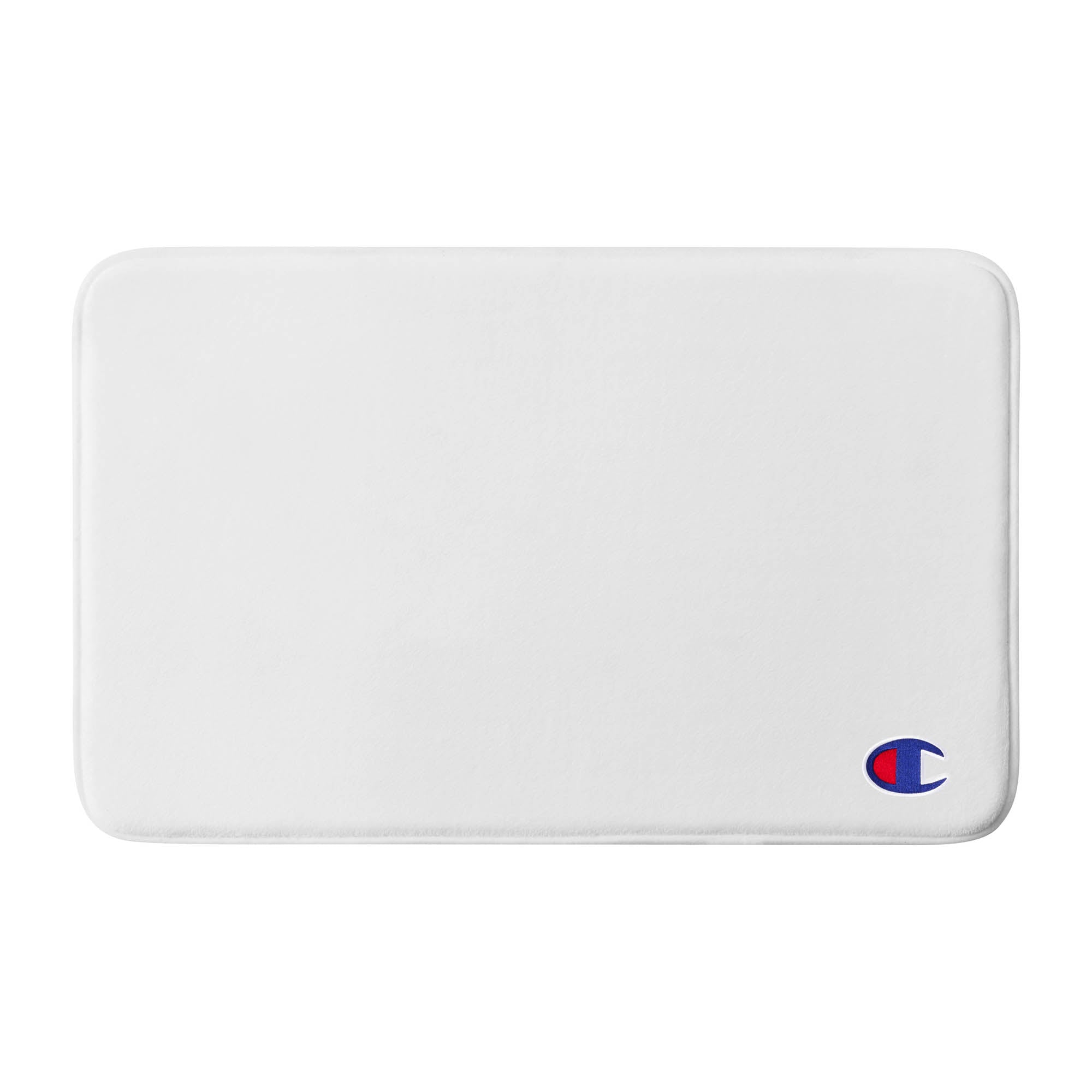 Champion Logo Patch Memory Foam Bath Mats tapis de bain blanc