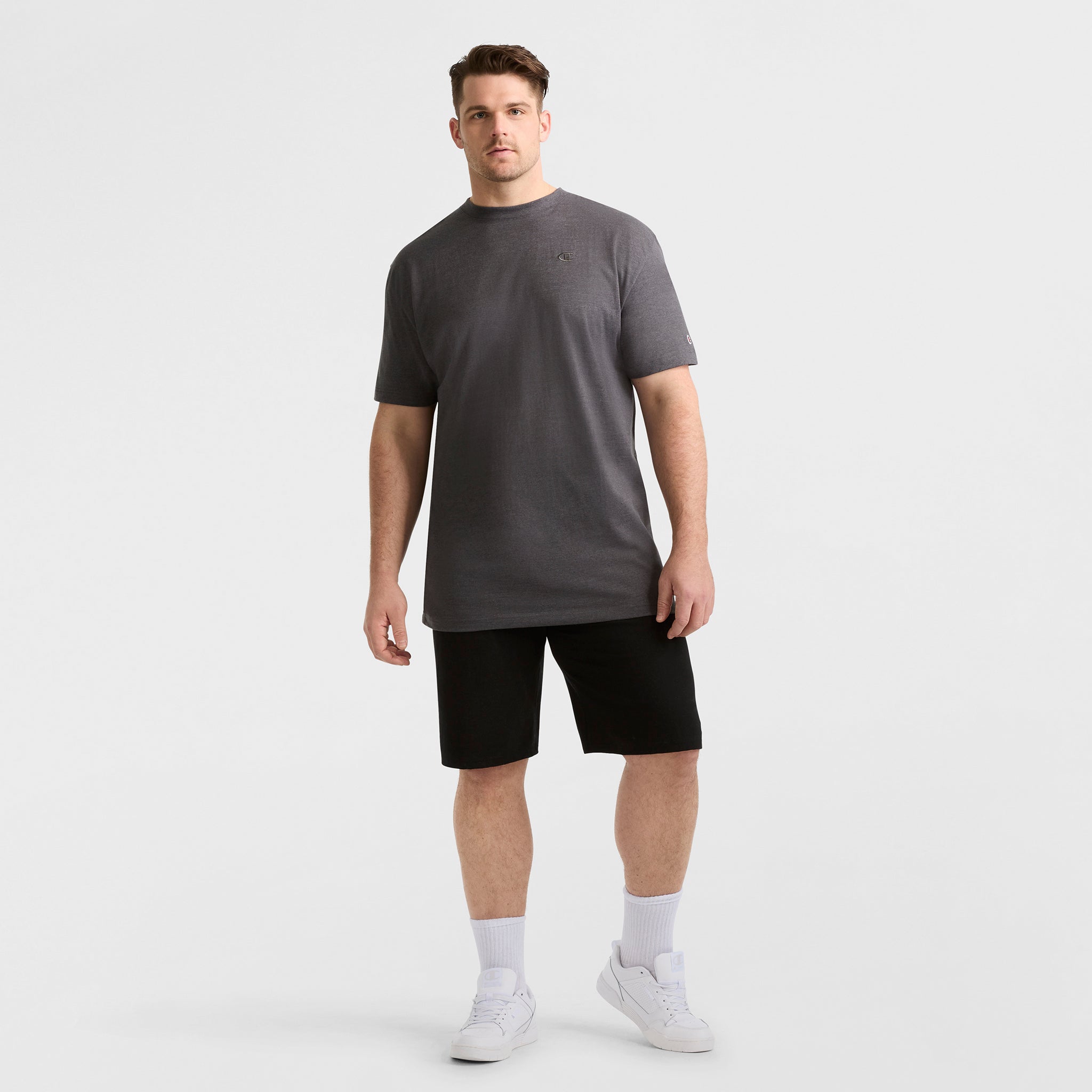 Champion Classic T-Shirt C Logo homme Granite Heather coton