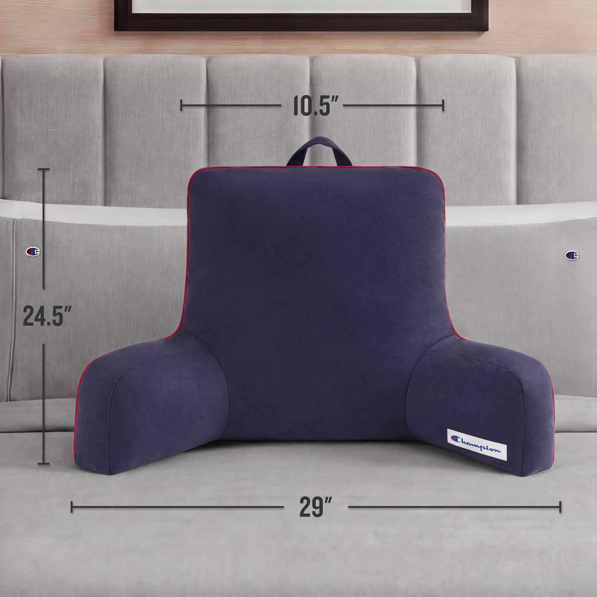 Champion Coussin de lecture fausse laine bleu marine