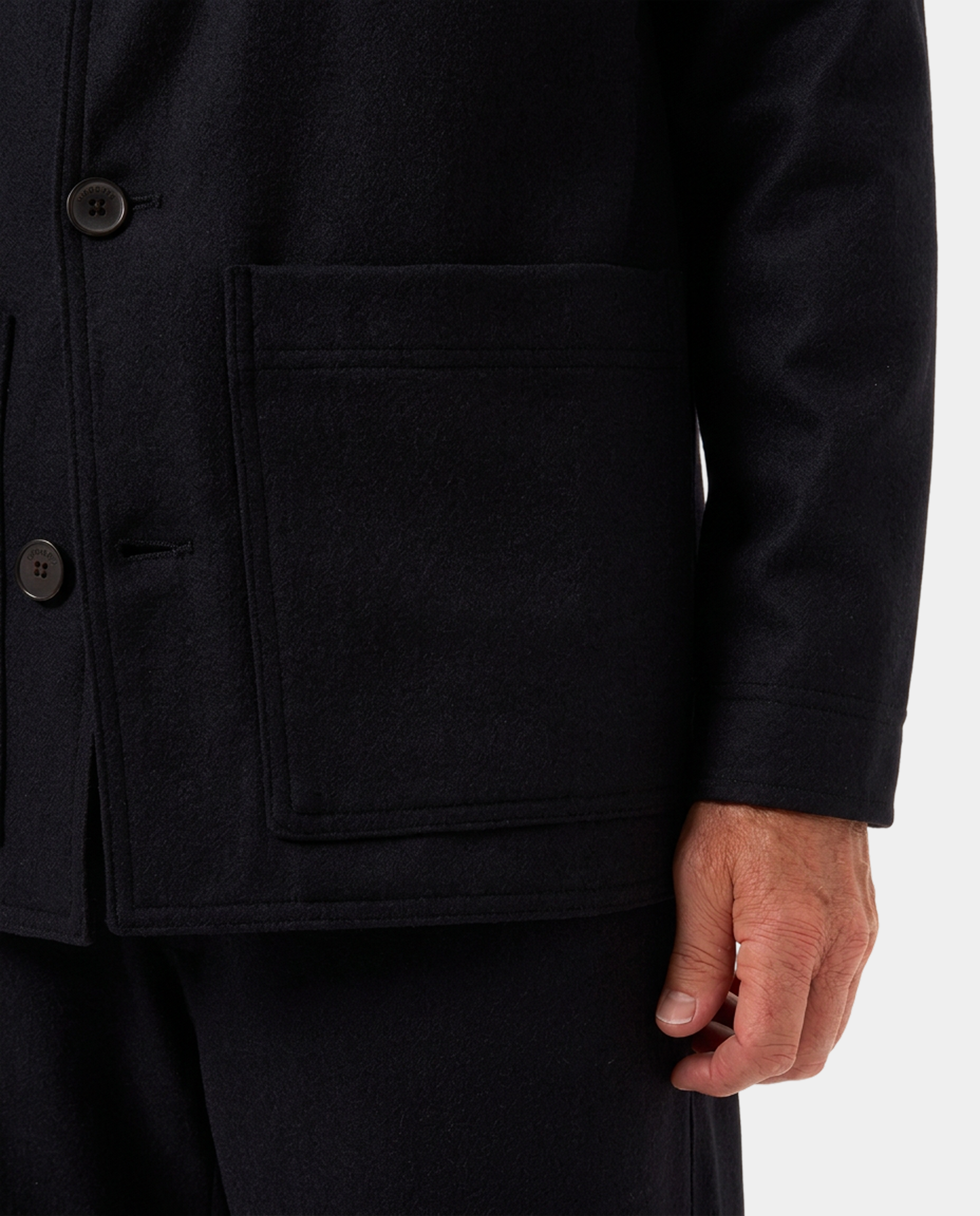 LAFAURIE ANDREU Flanelle veste navy laine vierge