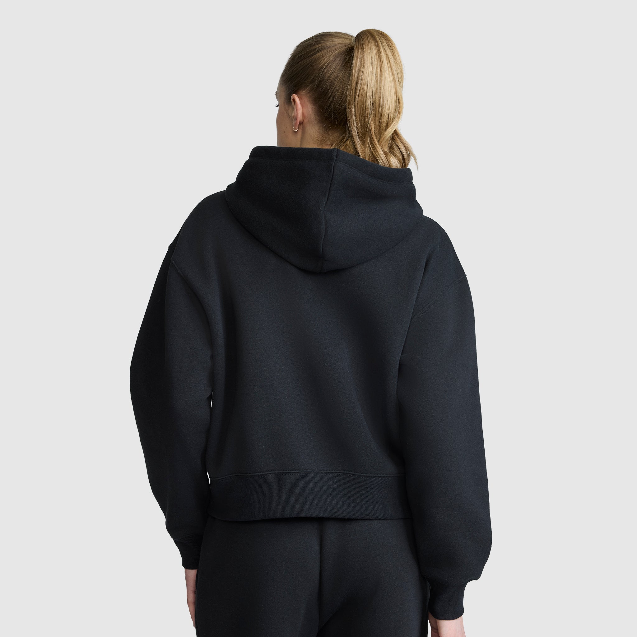 Champion Cropped Zip-Up Hoodie sweat zippé noir coton