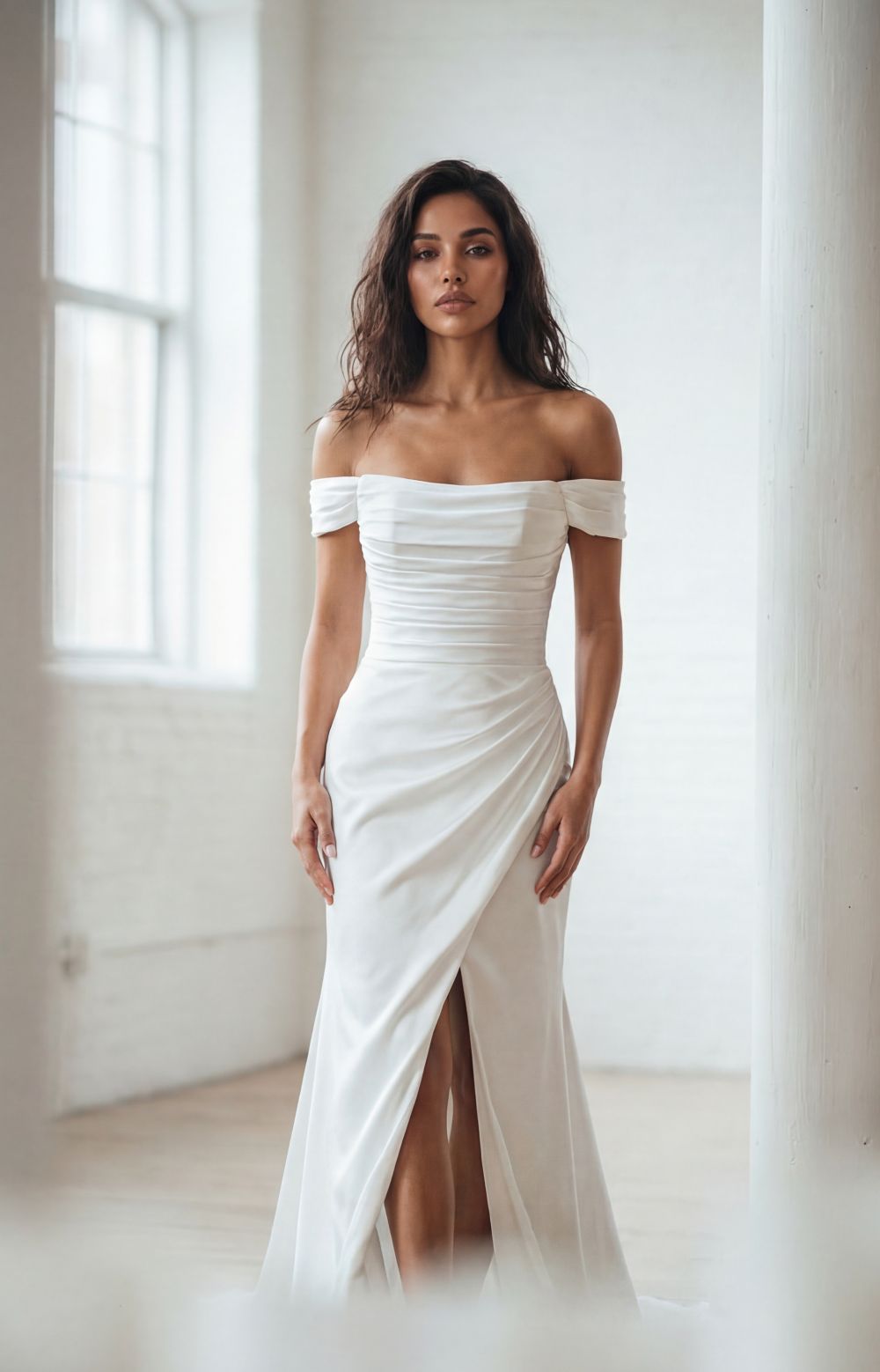 Hervé Paris Promise Collection Penny robe de mariée blanche longue