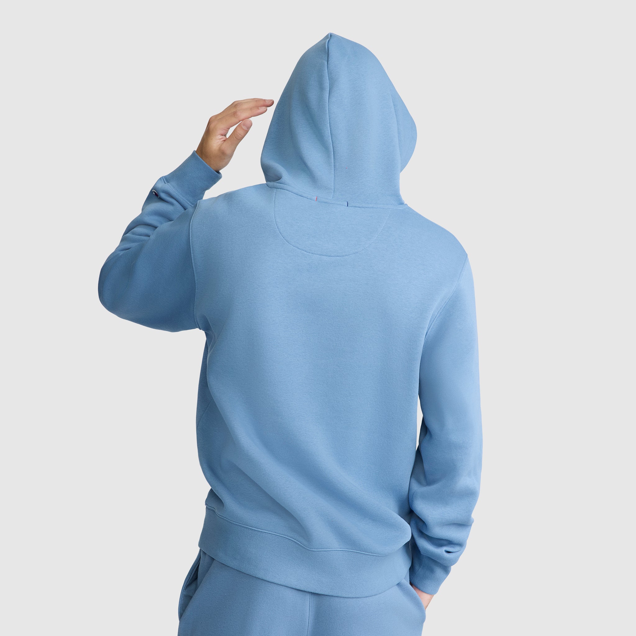 Champion Powerblend Hoodie C Logo sweat à capuche bleu riviera