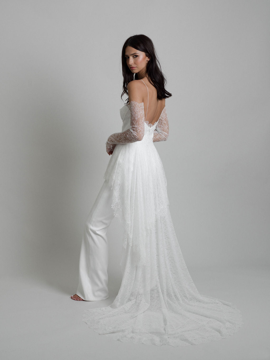 Rime Arodaky Bridal Cosmic combinaison mariage crêpe dentelle