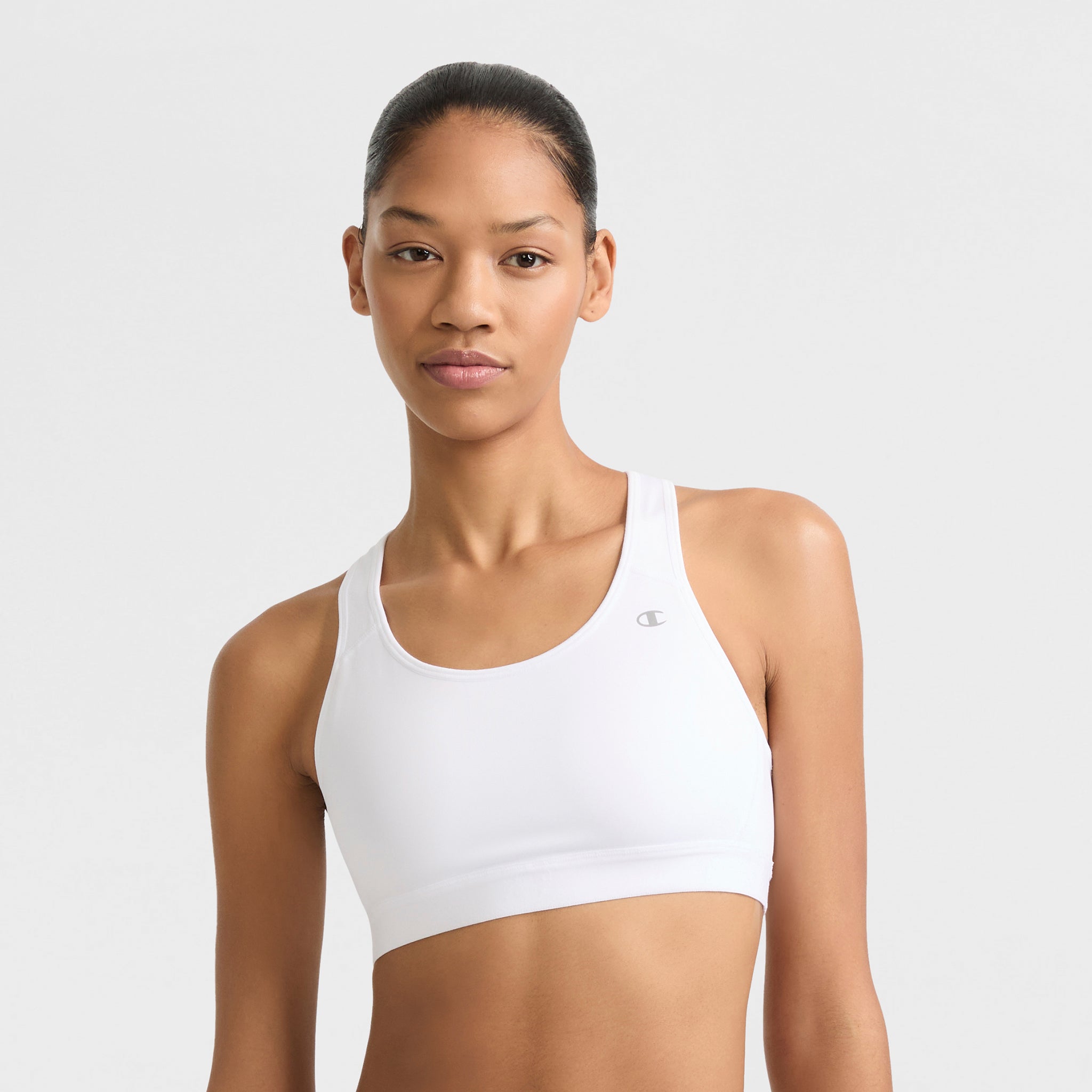 Champion Compression C Logo brassière de sport blanc maintien modéré