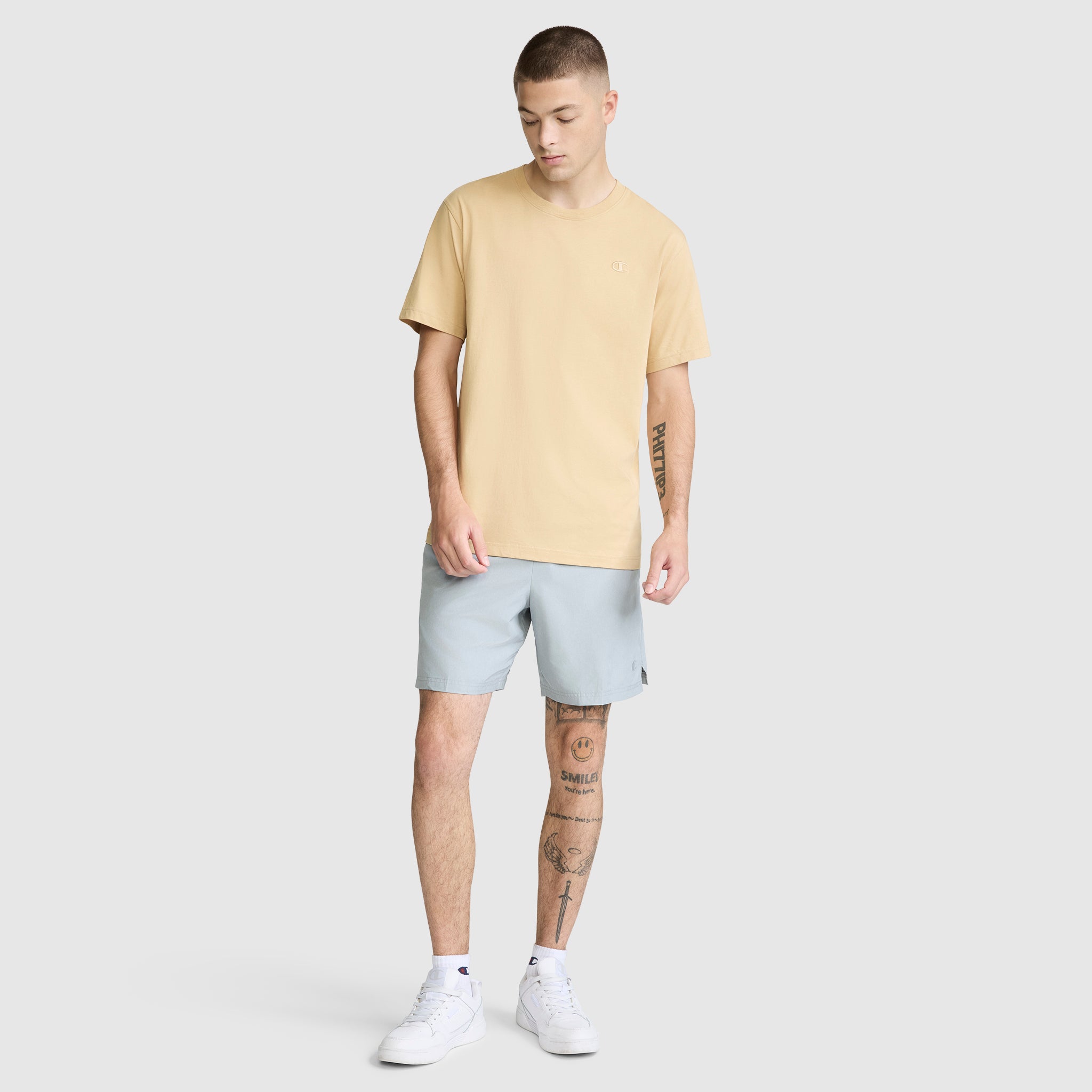 Champion Classic C Logo t-shirt homme Curds & Whey coton