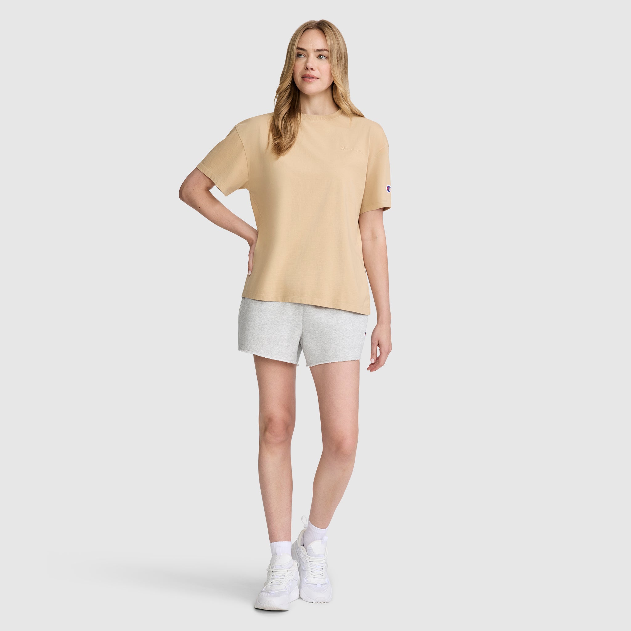 Champion Loose Fit T-shirt ample femme beige coton