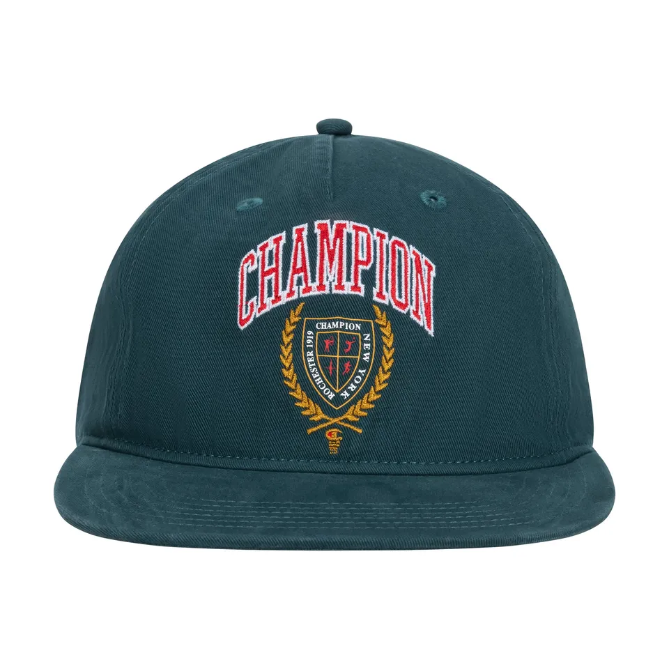 Champion Laurel Shield casquette plate vert foncé coton taille unique