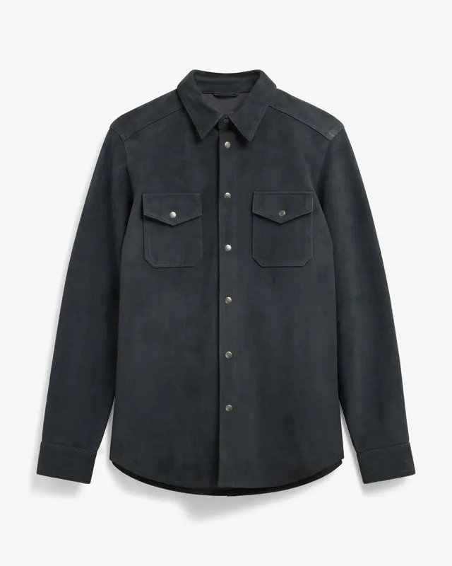 Lafaurie Hilario Bleu Orage veste cuir agneau homme