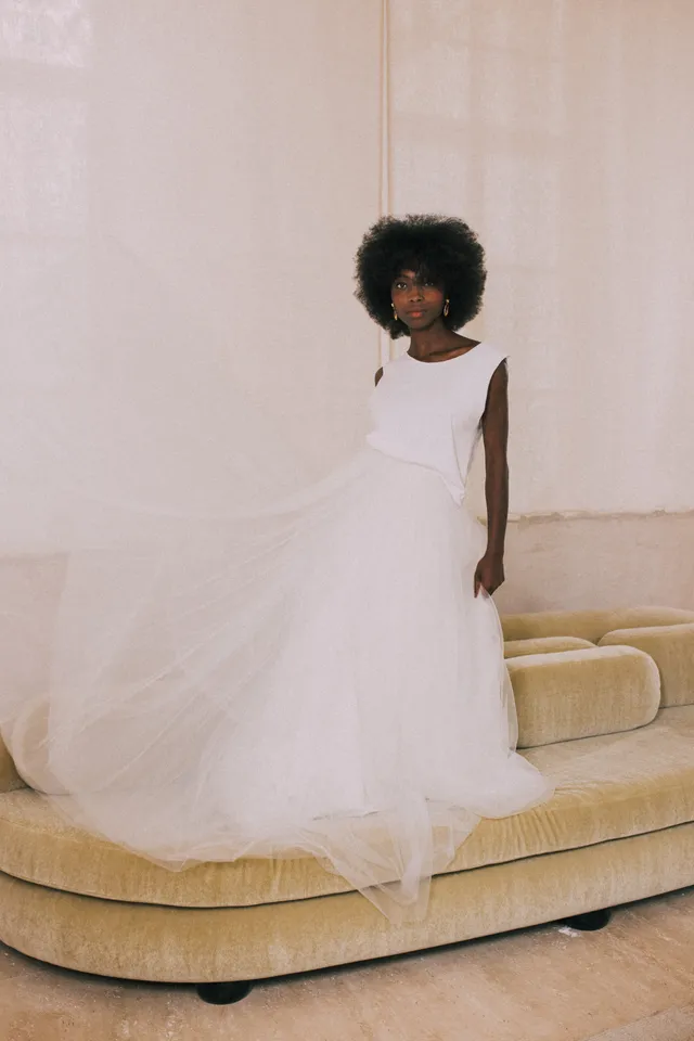 Maison Floret Robinson jupe mariée tulle fin Prêt-à-marier