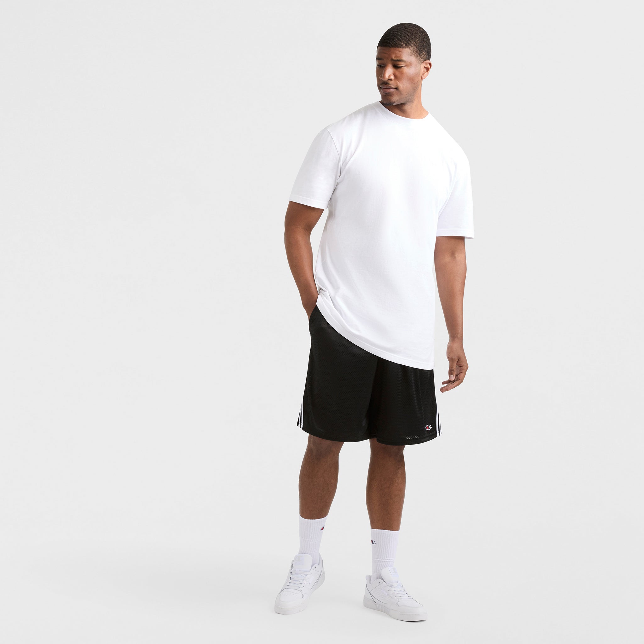 Champion Lacrosse 10" short mesh noir grande taille homme