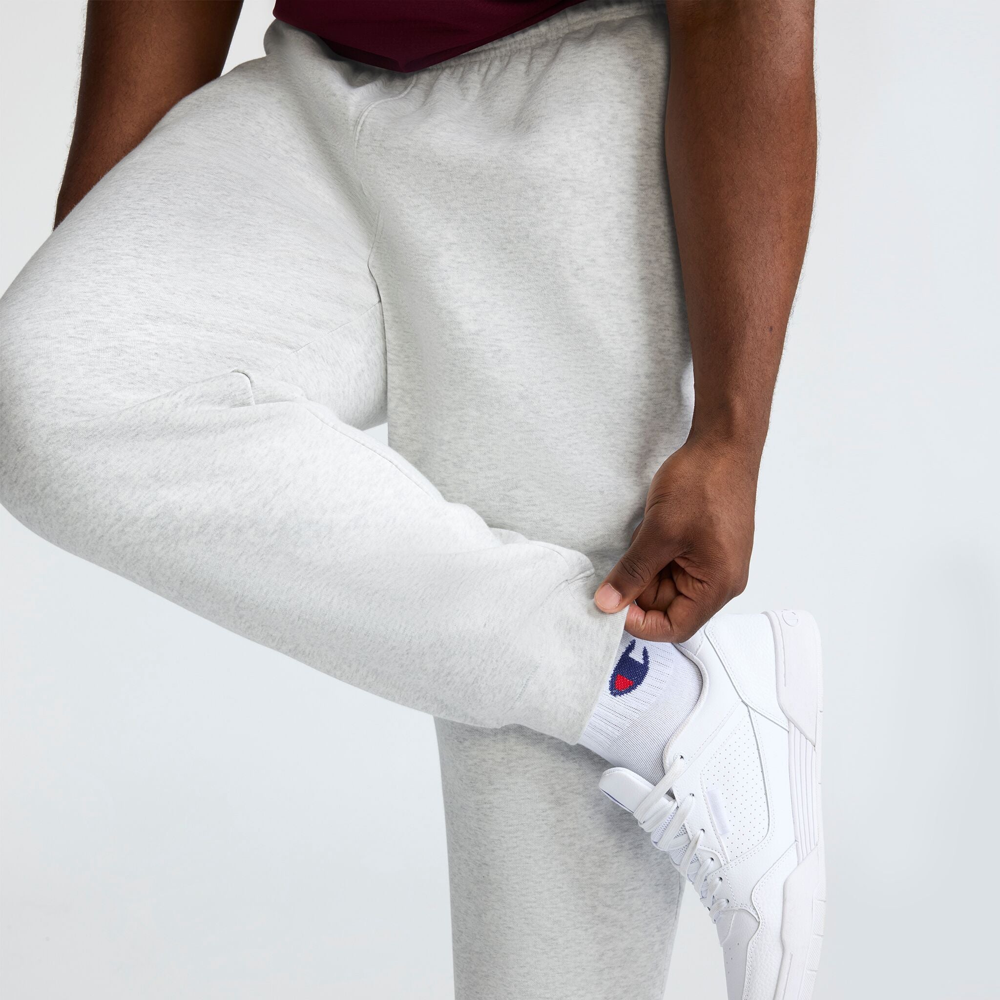 Champion Powerblend Jogger C Logo homme gris clair grande taille