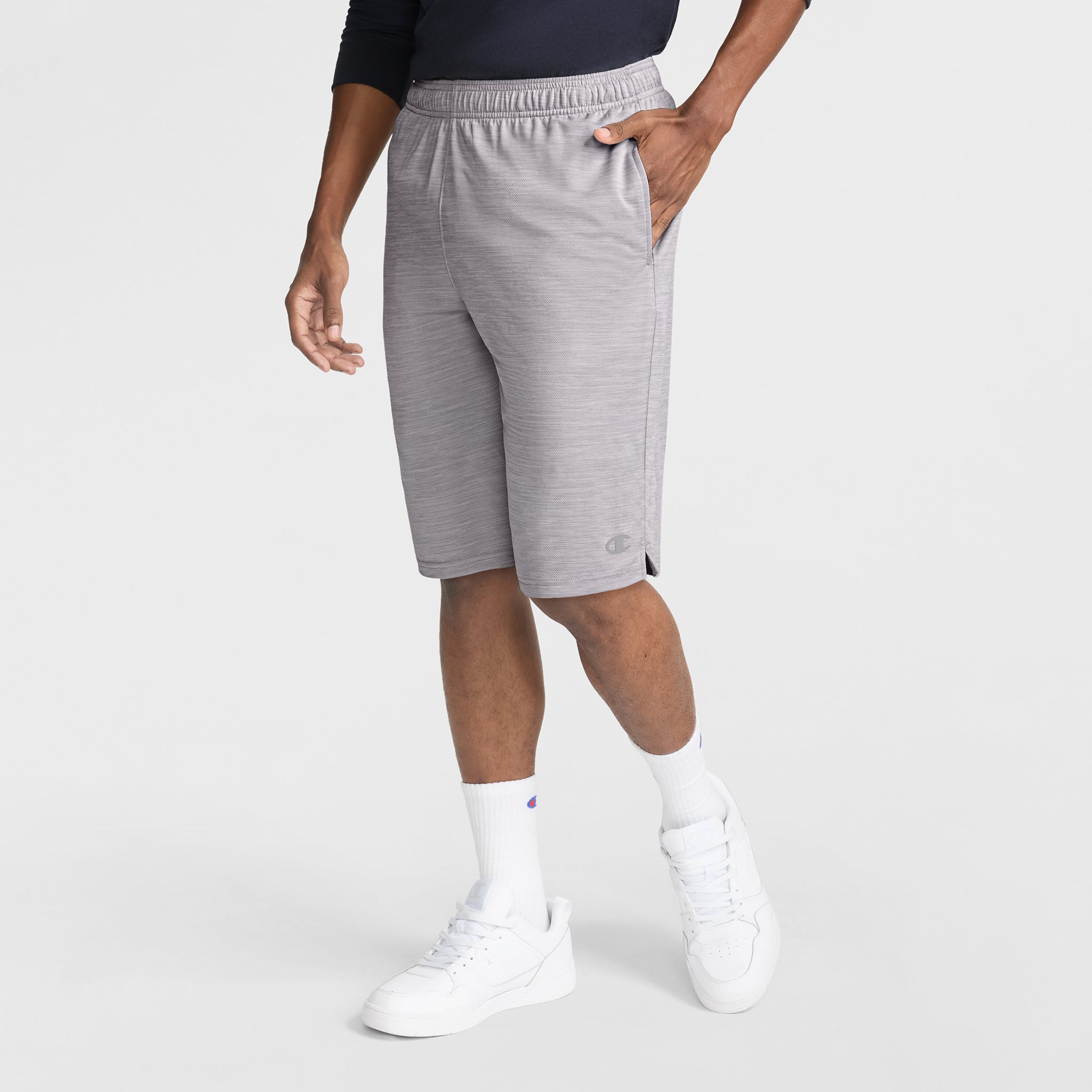 Champion Shorts short sport homme gris 10 pouces poches