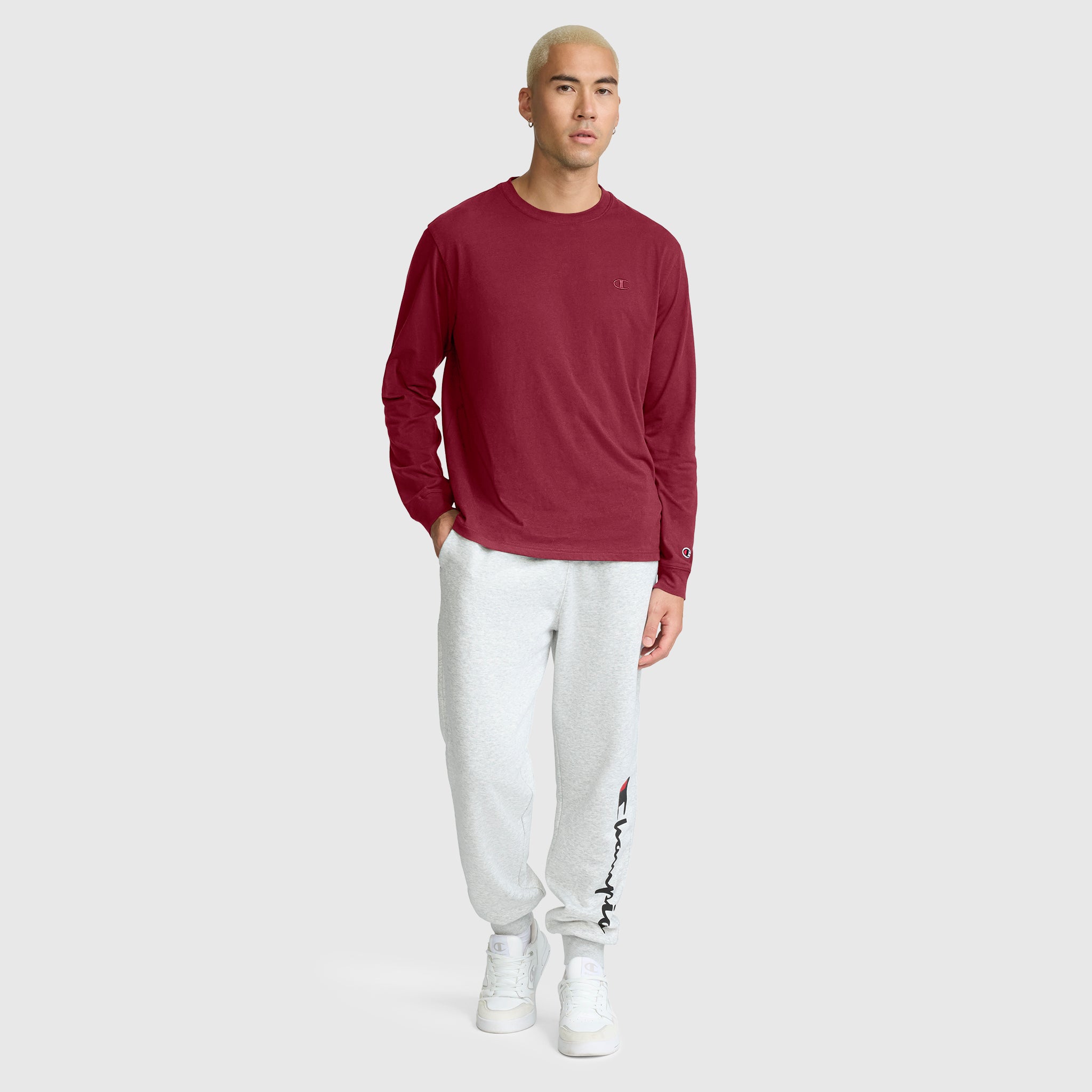Champion Classic Long Sleeve T-Shirt manches longues cabernet