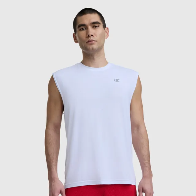 Champion Muscle Tee Script T-Shirt Blanc