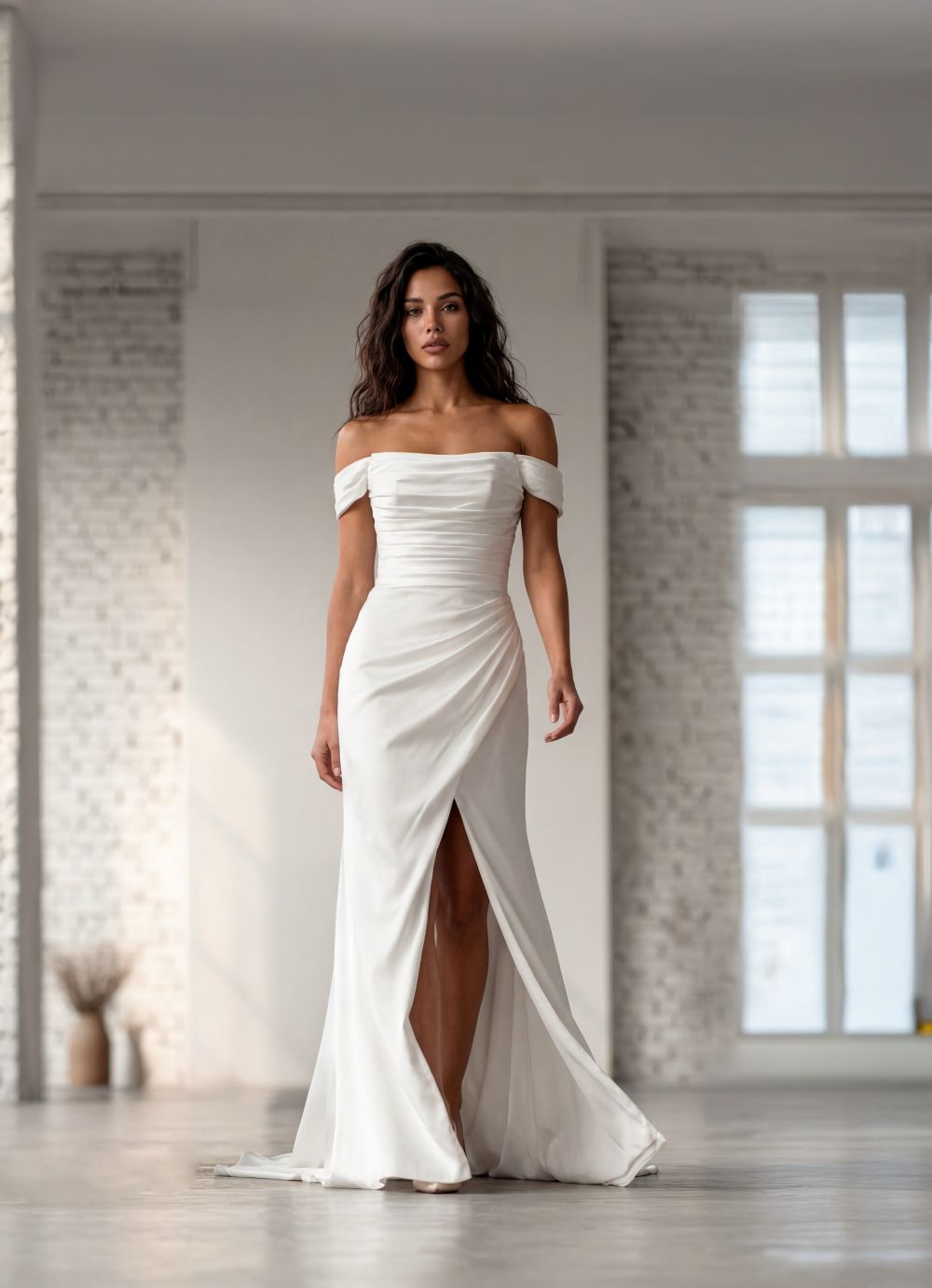Hervé Paris Promise Collection Penny robe de mariée blanche longue