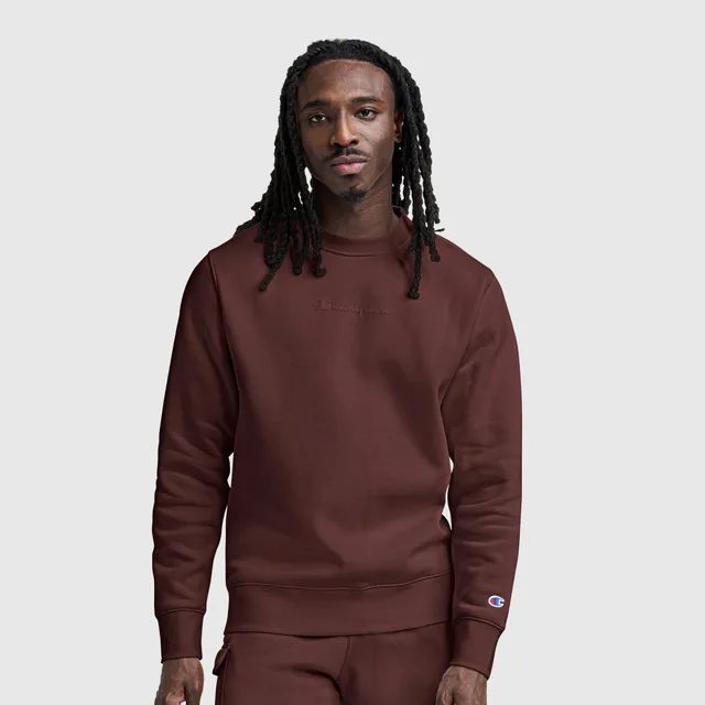 Champion Powerblend Crewneck sweat marron logo tonal