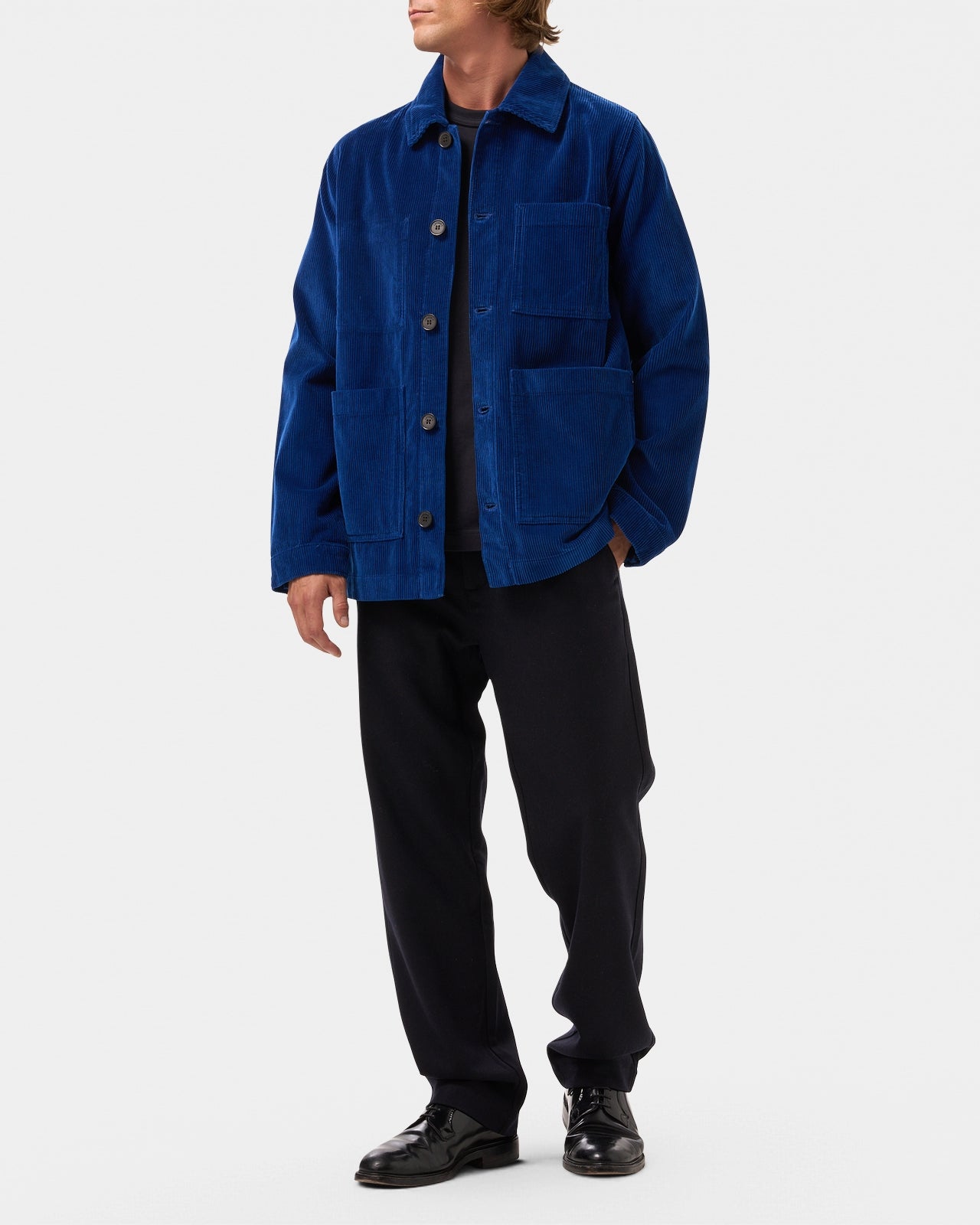 LAFAURIE ESTEVE Bleu Lazuli veste peintre velours coton