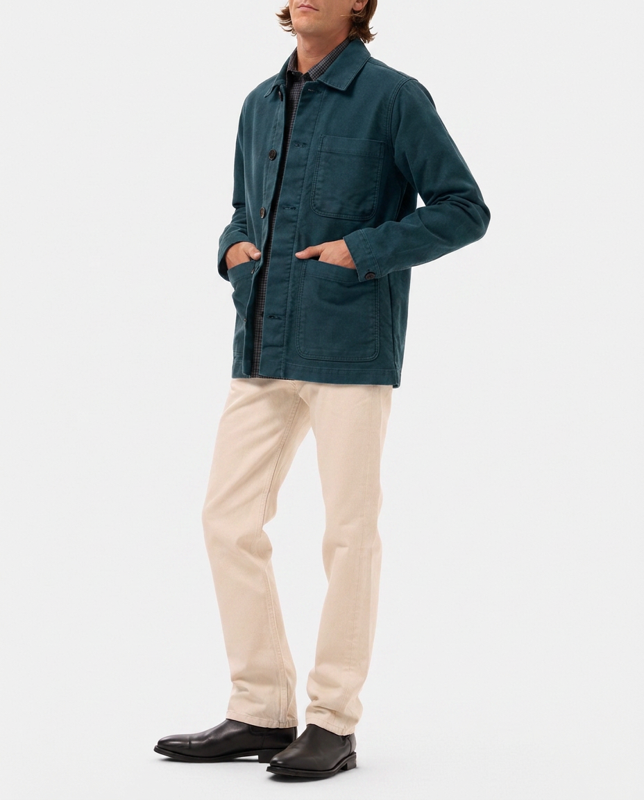 Lafaurie Hockney veste bleu canard coton