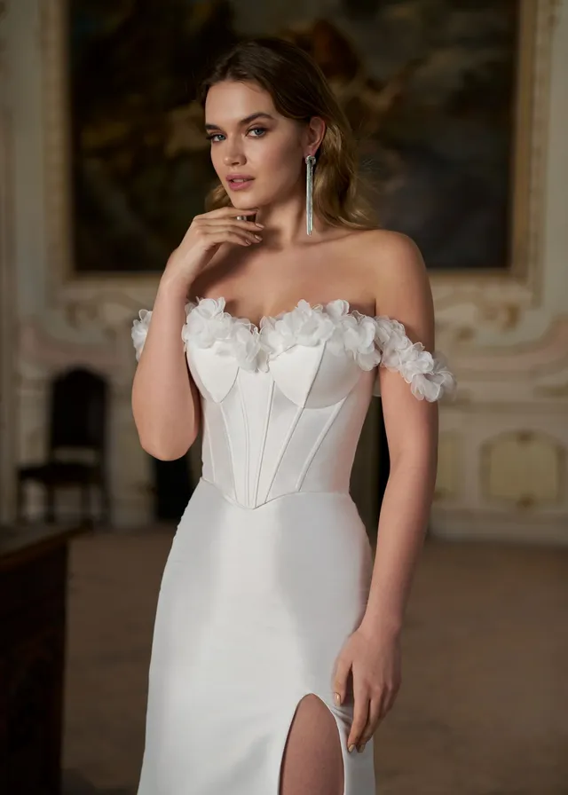 Hervé Paris Mix & Match Norma haut de mariée blanc court