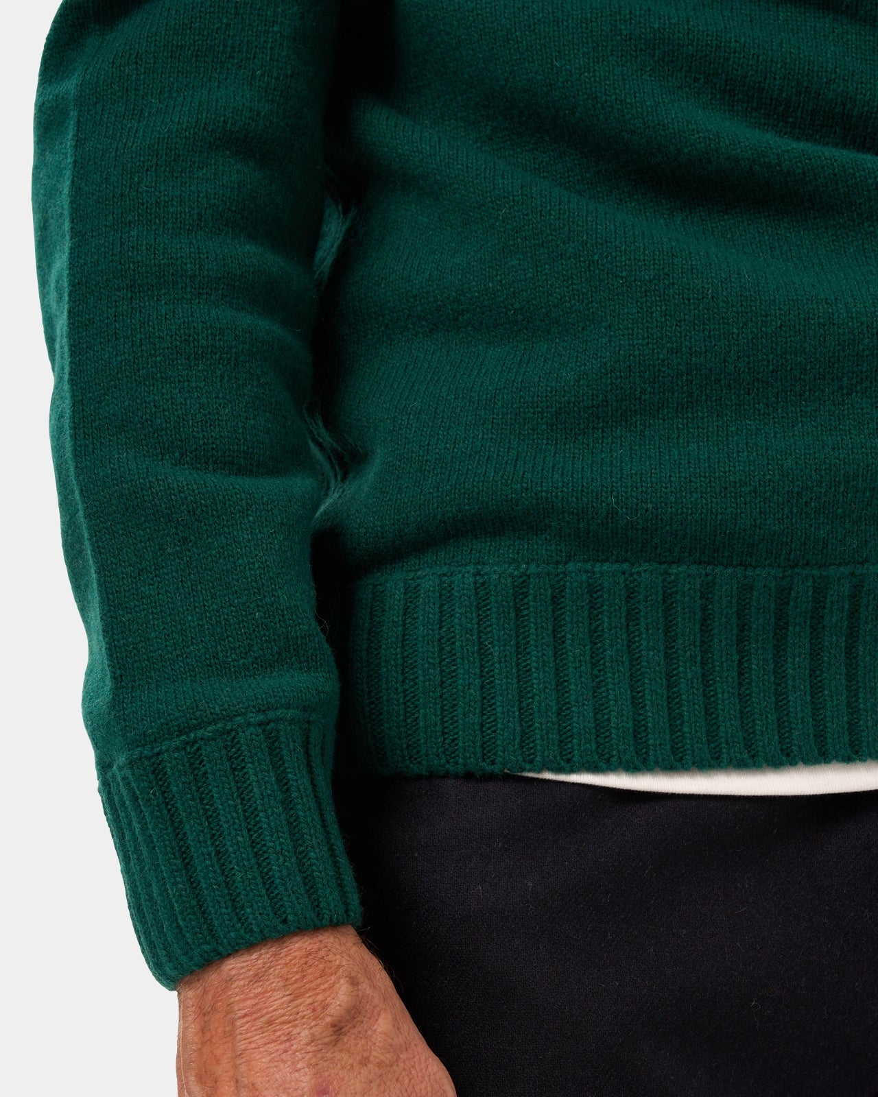 LAFAURIE CLAUDIO pull vert chrome laine cardée