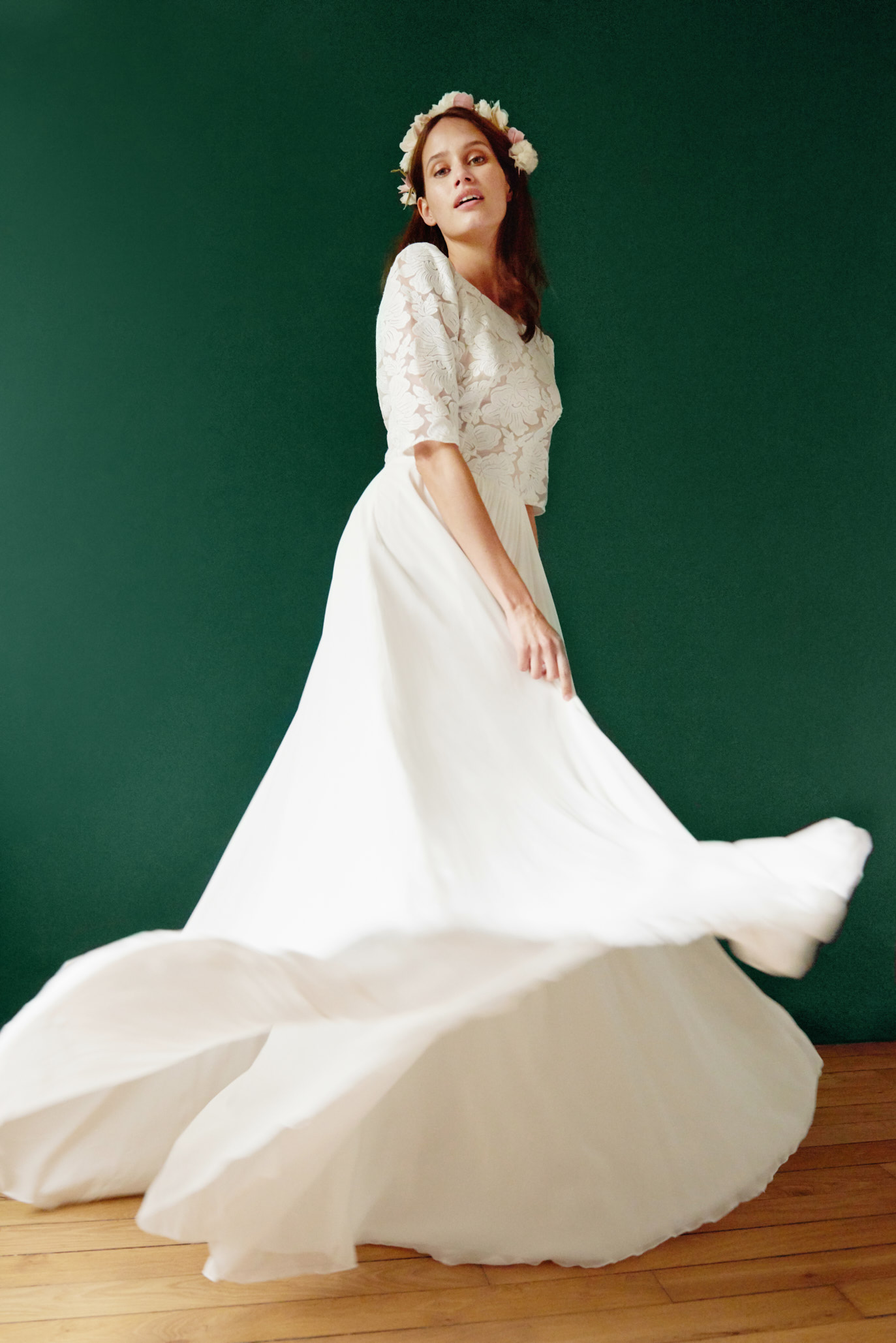 Maison Floret Sur-mesure Julius robe mariée tulle rebrodé