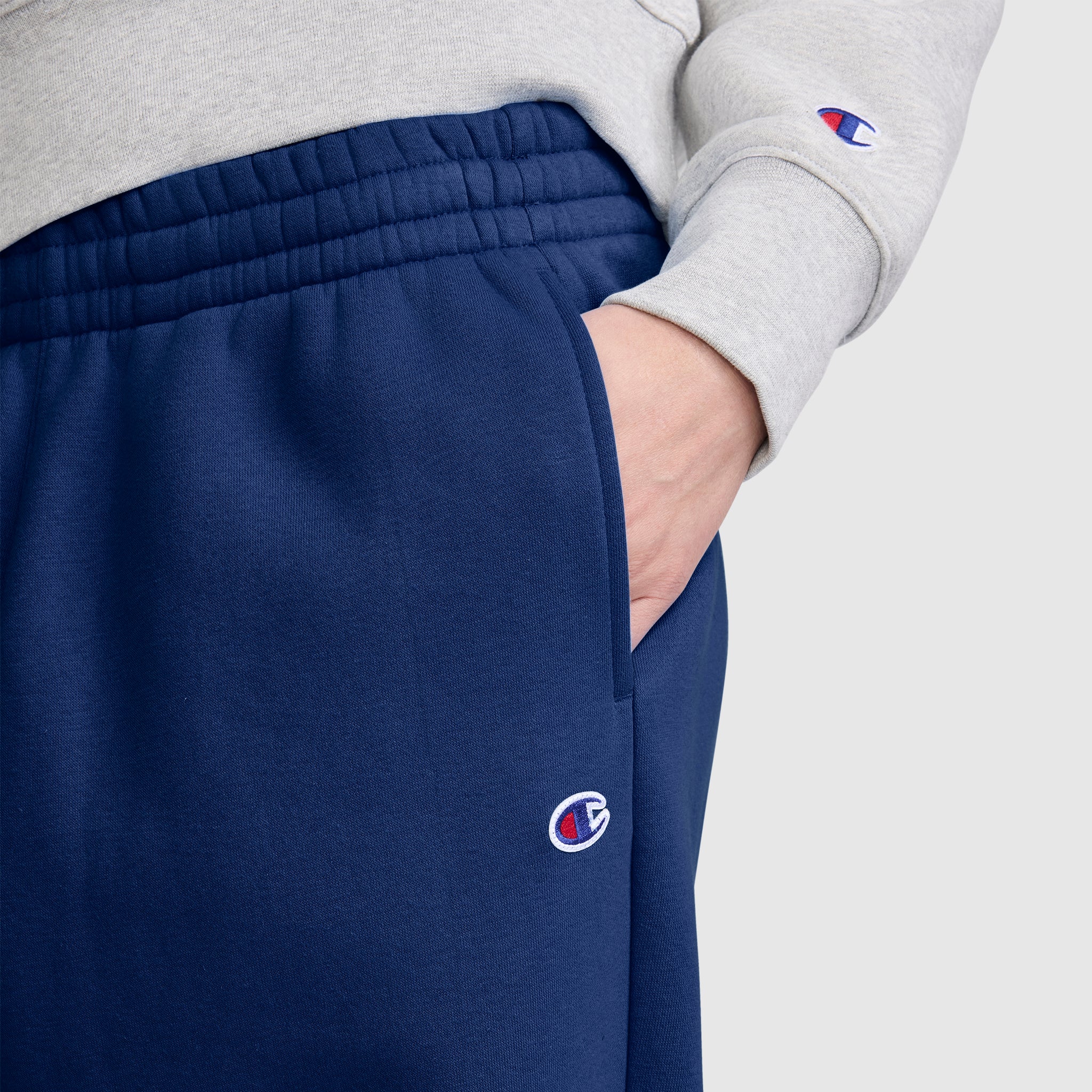 Champion Barrel Leg Pantalon Jogging Femme Bleu Coton