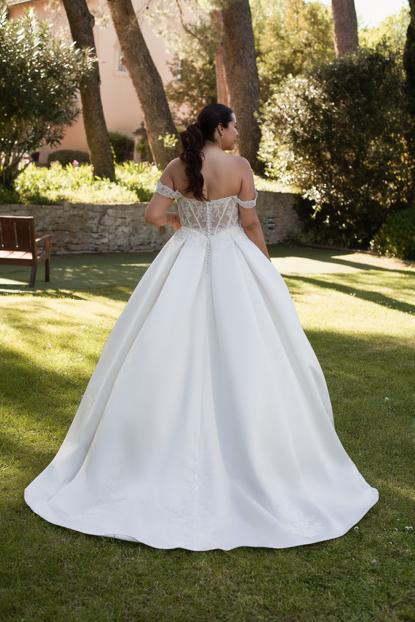 Le Jour de Notre Oui Idylle robe de mariée longue ivoire