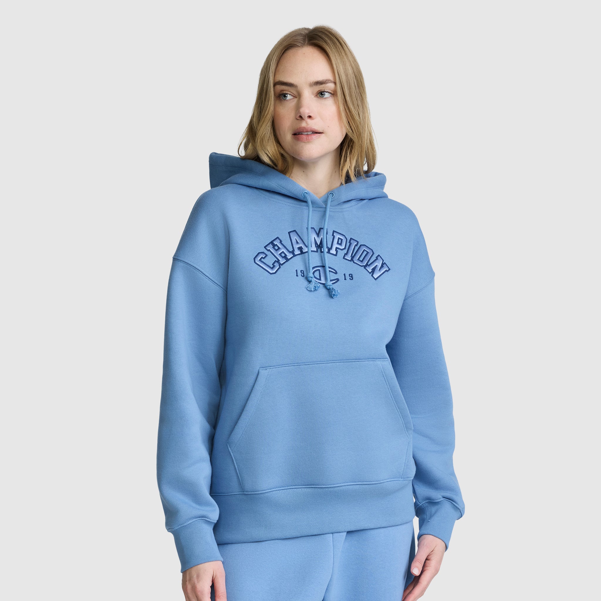 Champion Fleece Hoodie Satin Applique sweat à capuche Riviera