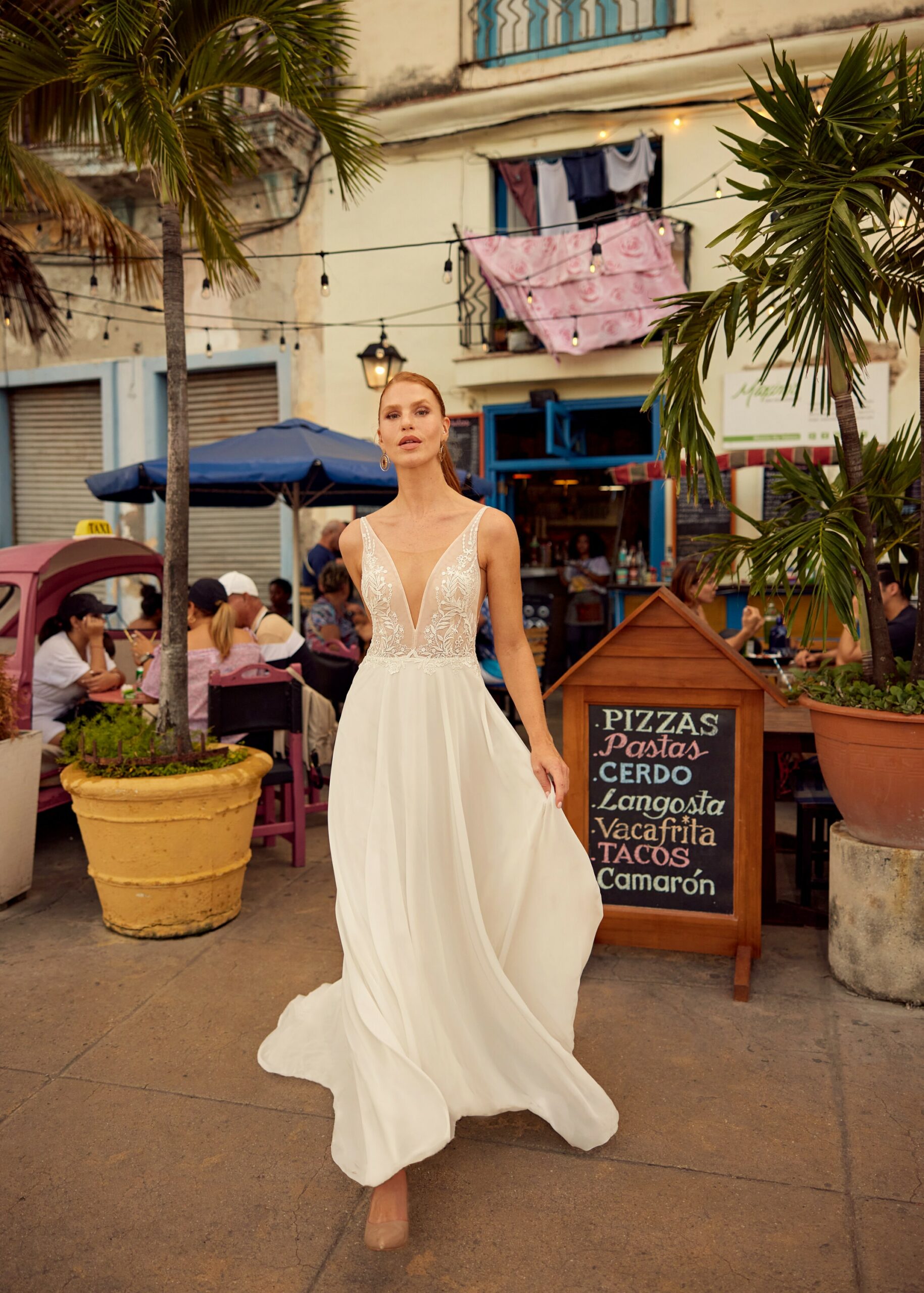 Hervé Paris Libre Lior-A robe de mariée blanche longue