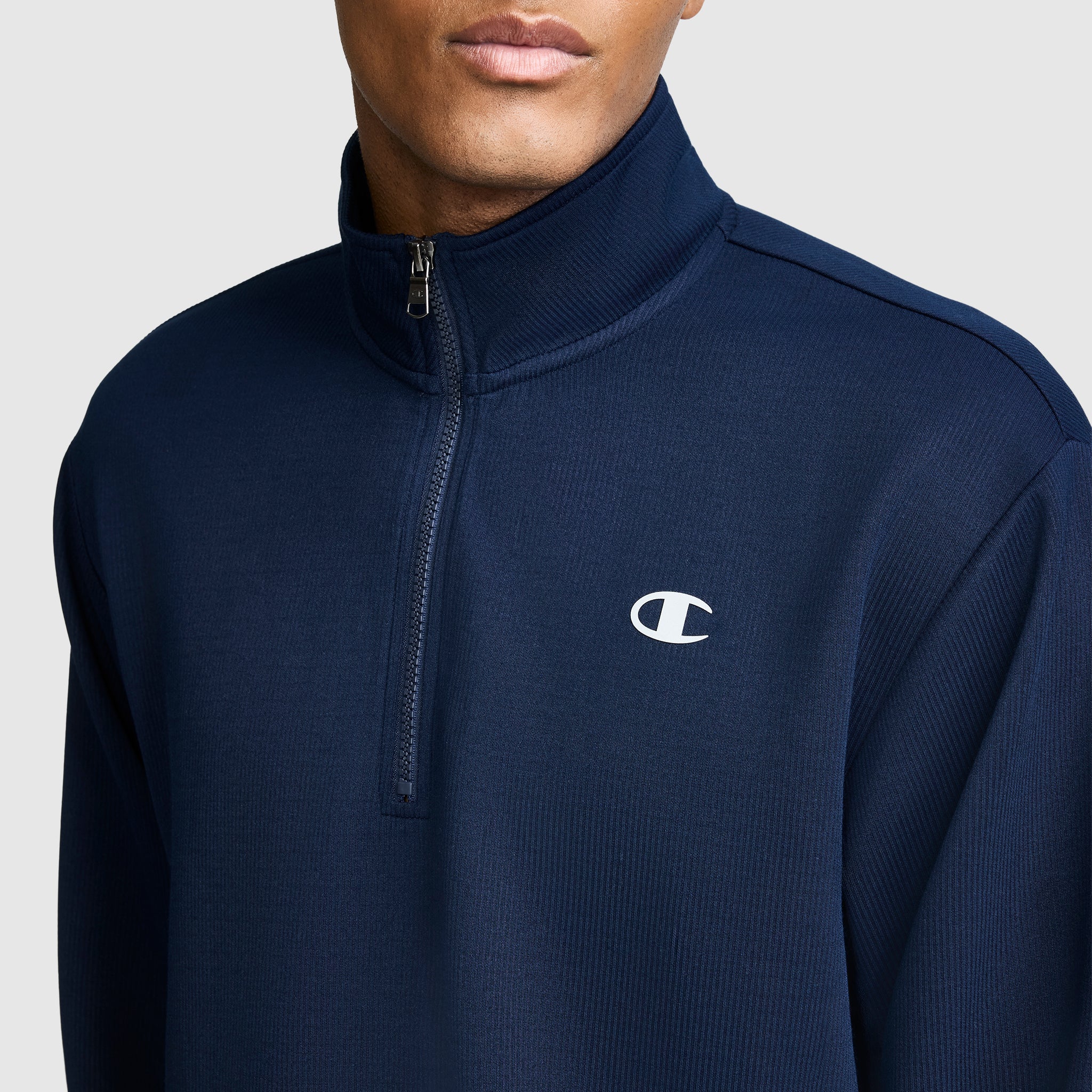 Champion Sport 1/4 Zip Mockneck sweat bleu marine S-2XL