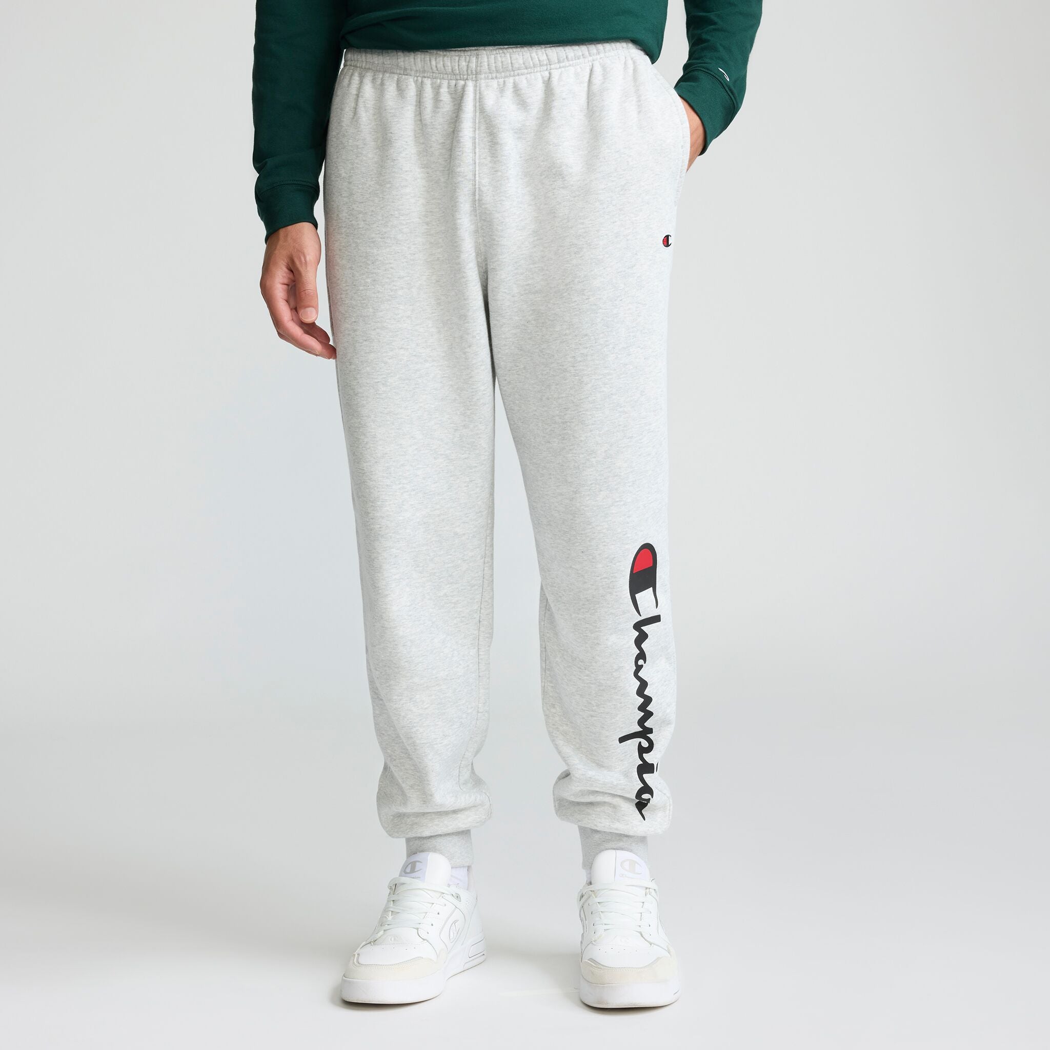 Champion Powerblend Joggers Script Logo jogging gris argent
