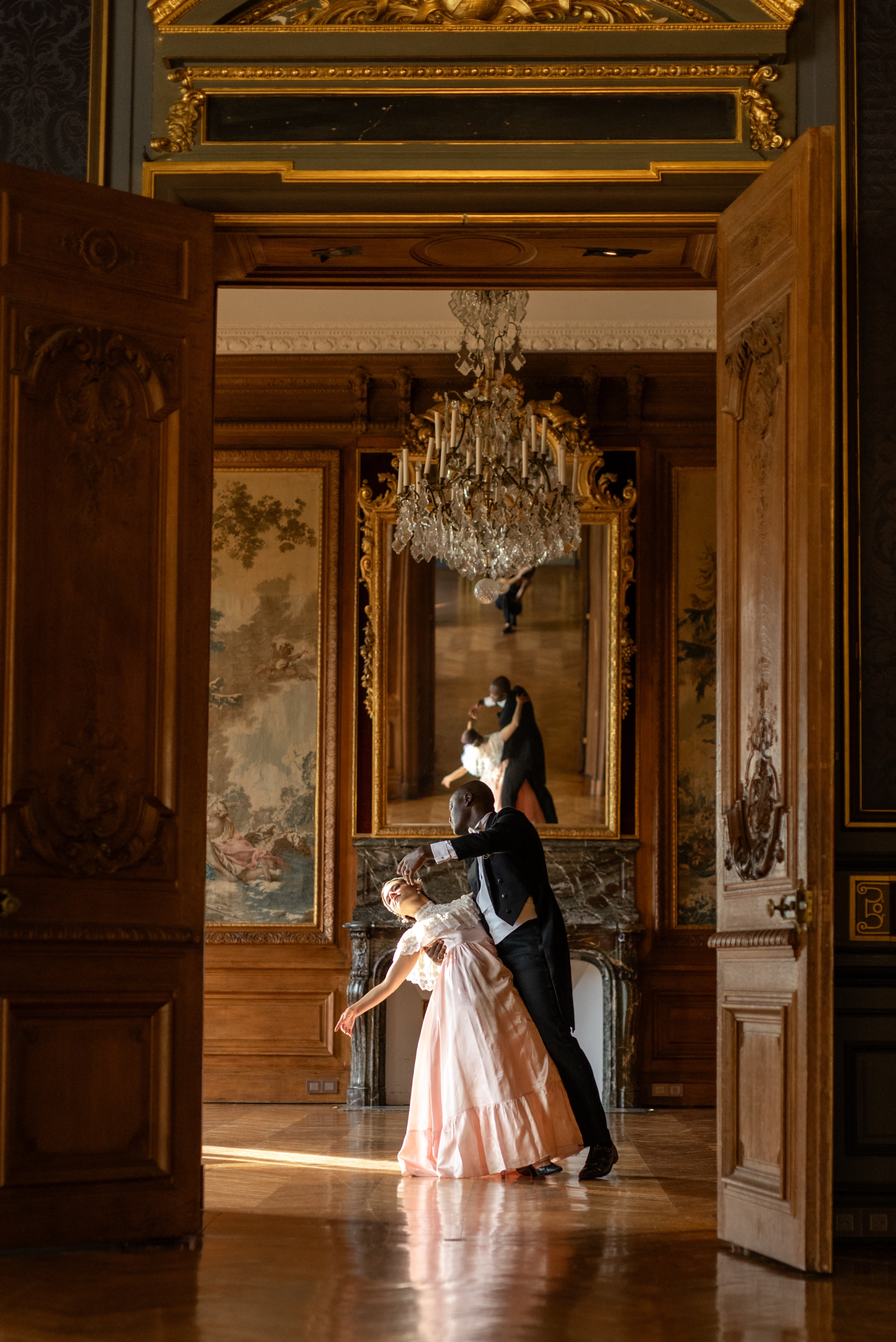 Solène Gisèle La mariée robe Elvira Gunne Sax rose ivoire