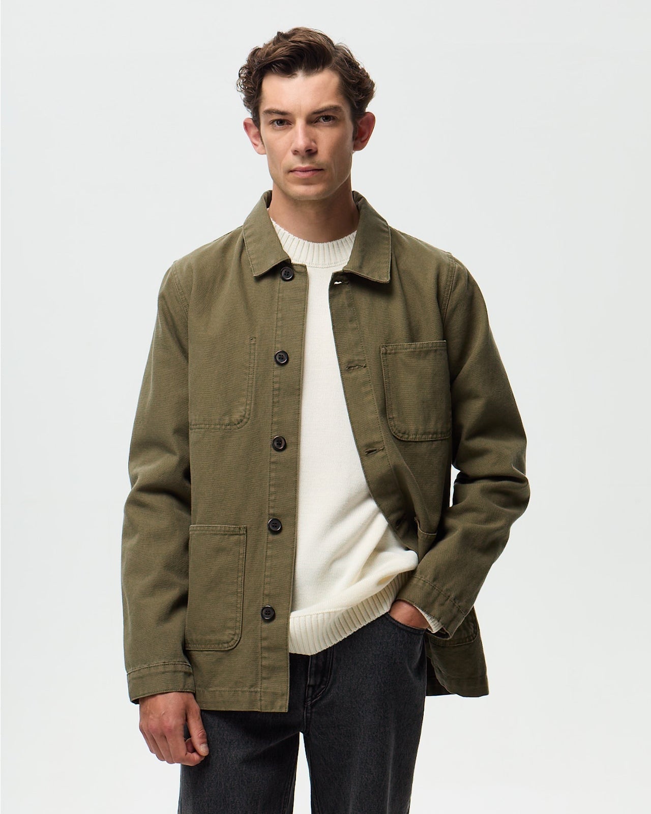 Lafaurie Braque Kaki veste de peintre coton coupe droite