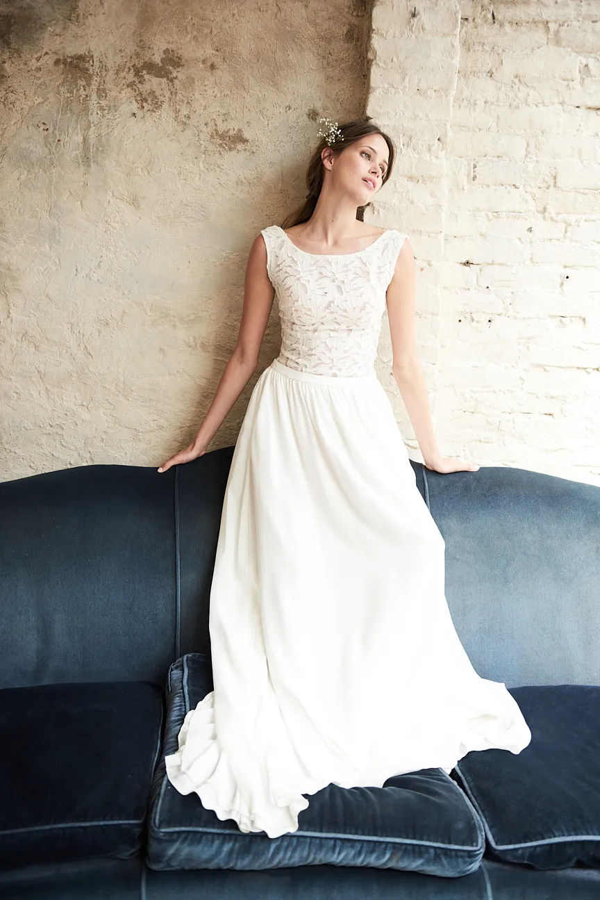 Maison Floret Sur-mesure Scott robe jacquard crêpe soie