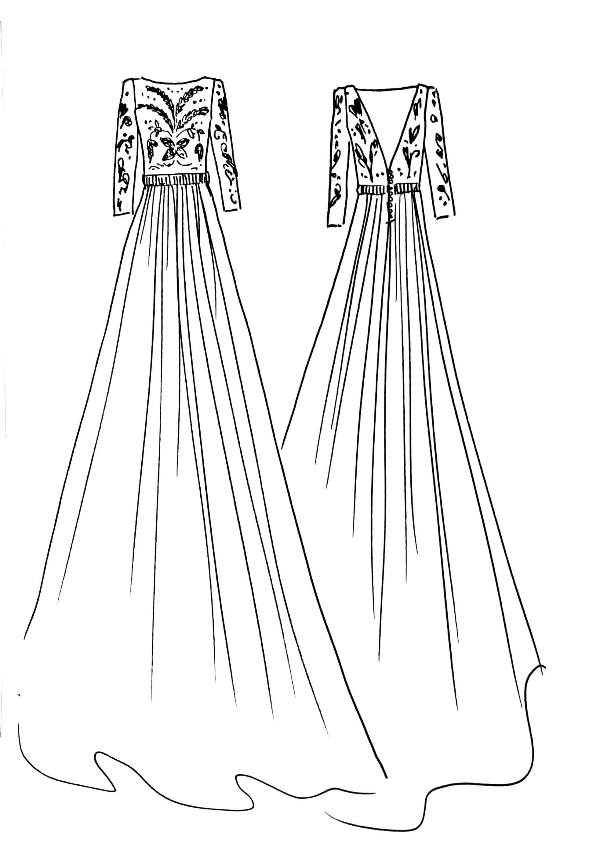 Maison Floret Sur-mesure Joseph robe mousseline soie bateau