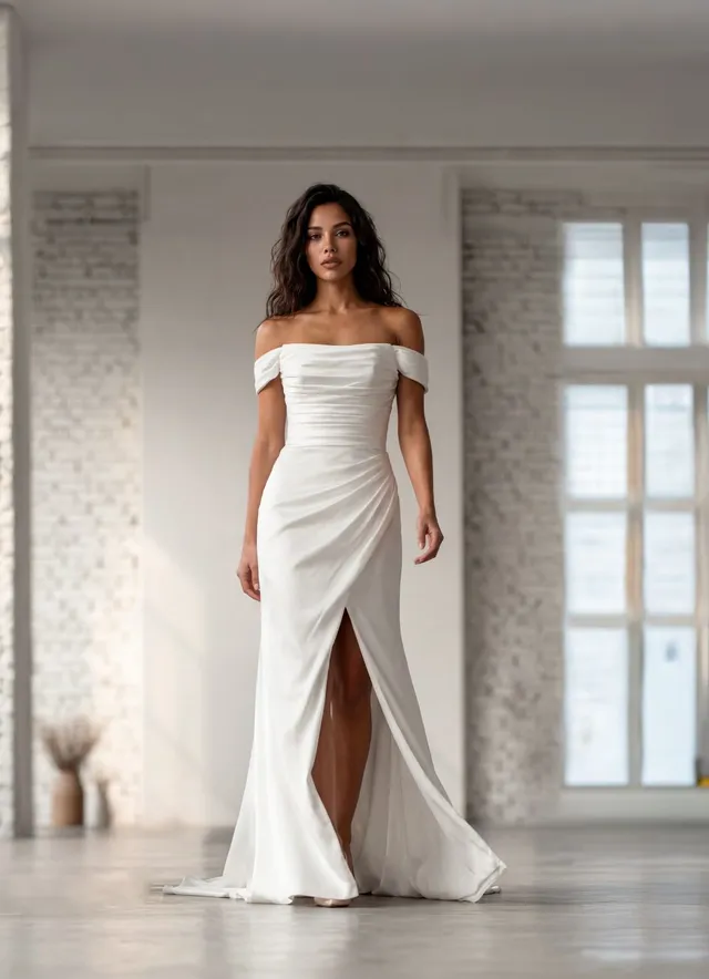 Hervé Paris Promise Collection Penny robe de mariée blanche longue