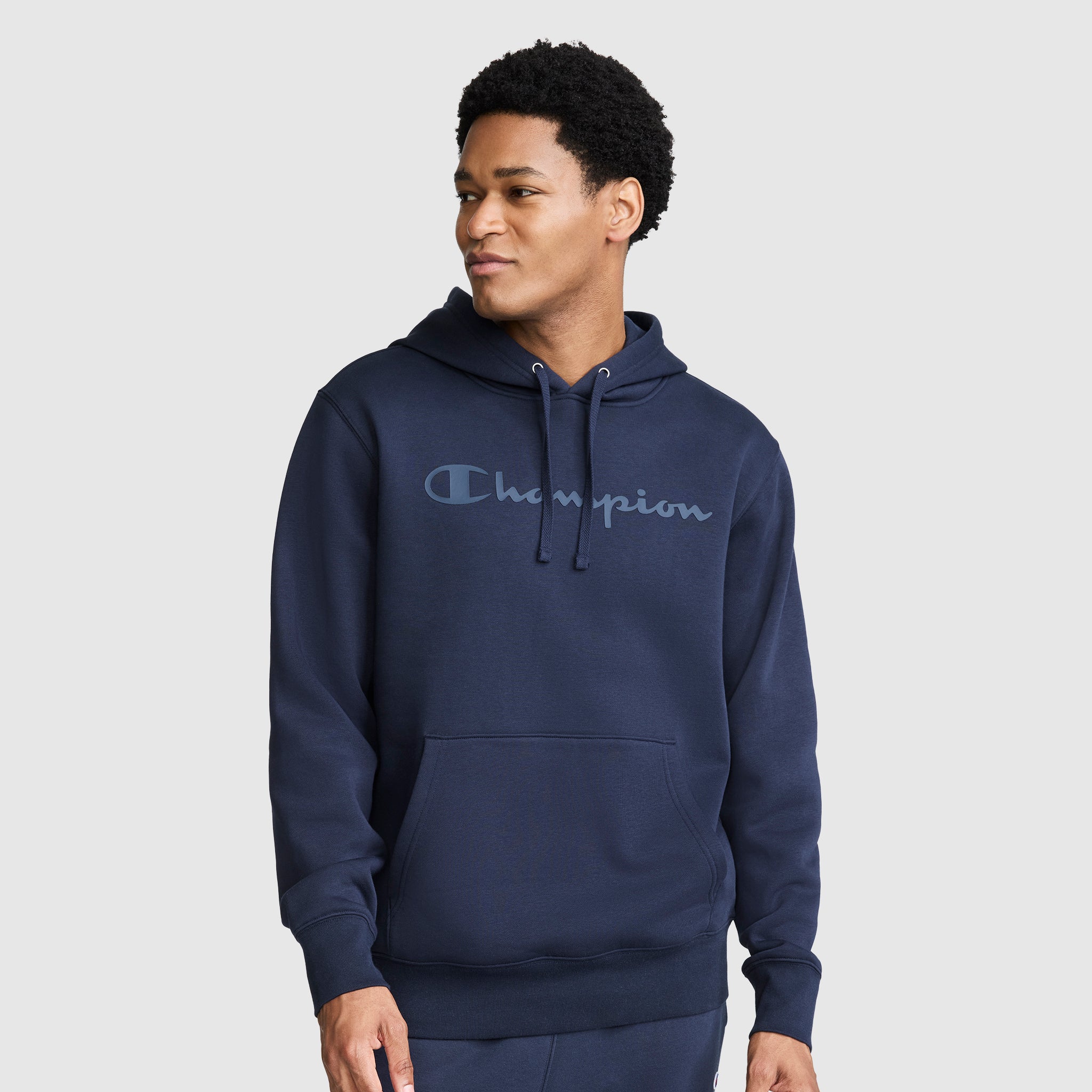 Champion Powerblend Hoodie sweat homme bleu coton
