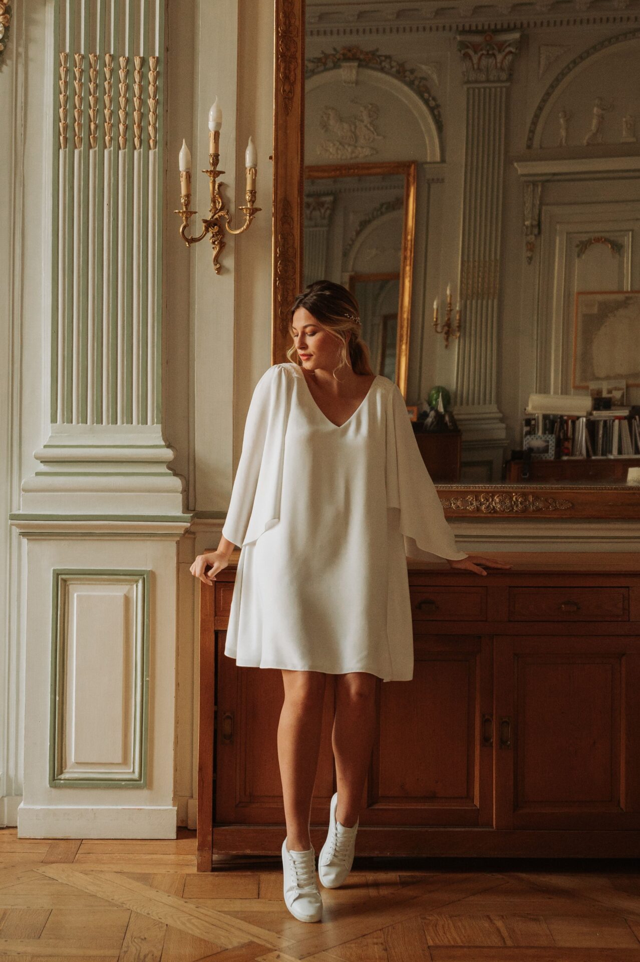 Lambert Création Robe Eva robe courte large dentelle