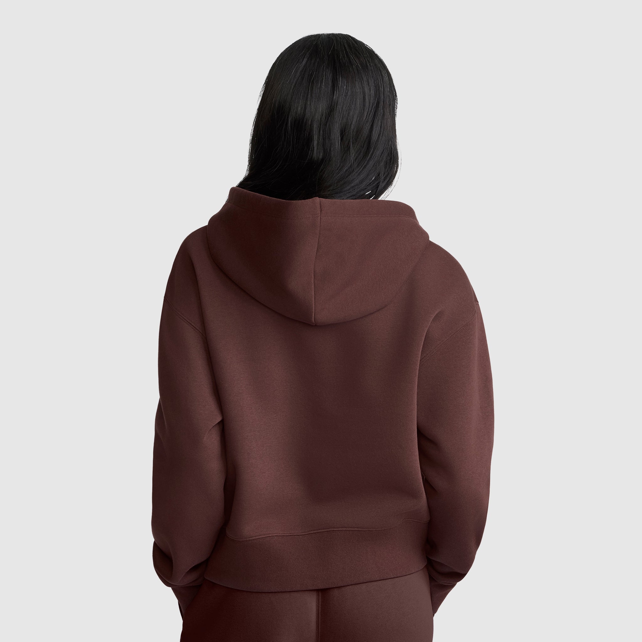 Champion Cropped Zip-Up Hoodie sweat zippé marron femme