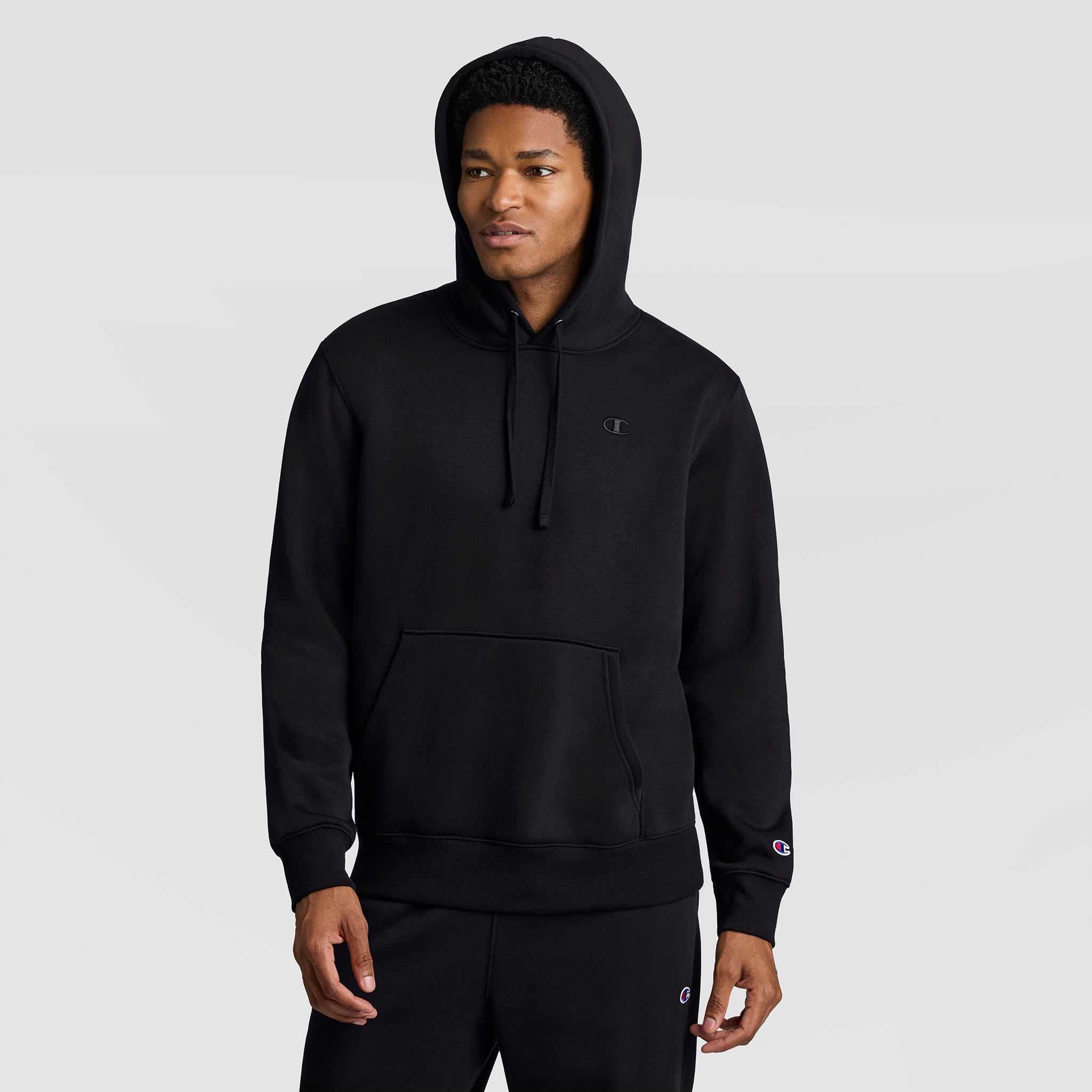 Champion Powerblend C Logo sweat à capuche noir coupe classique
