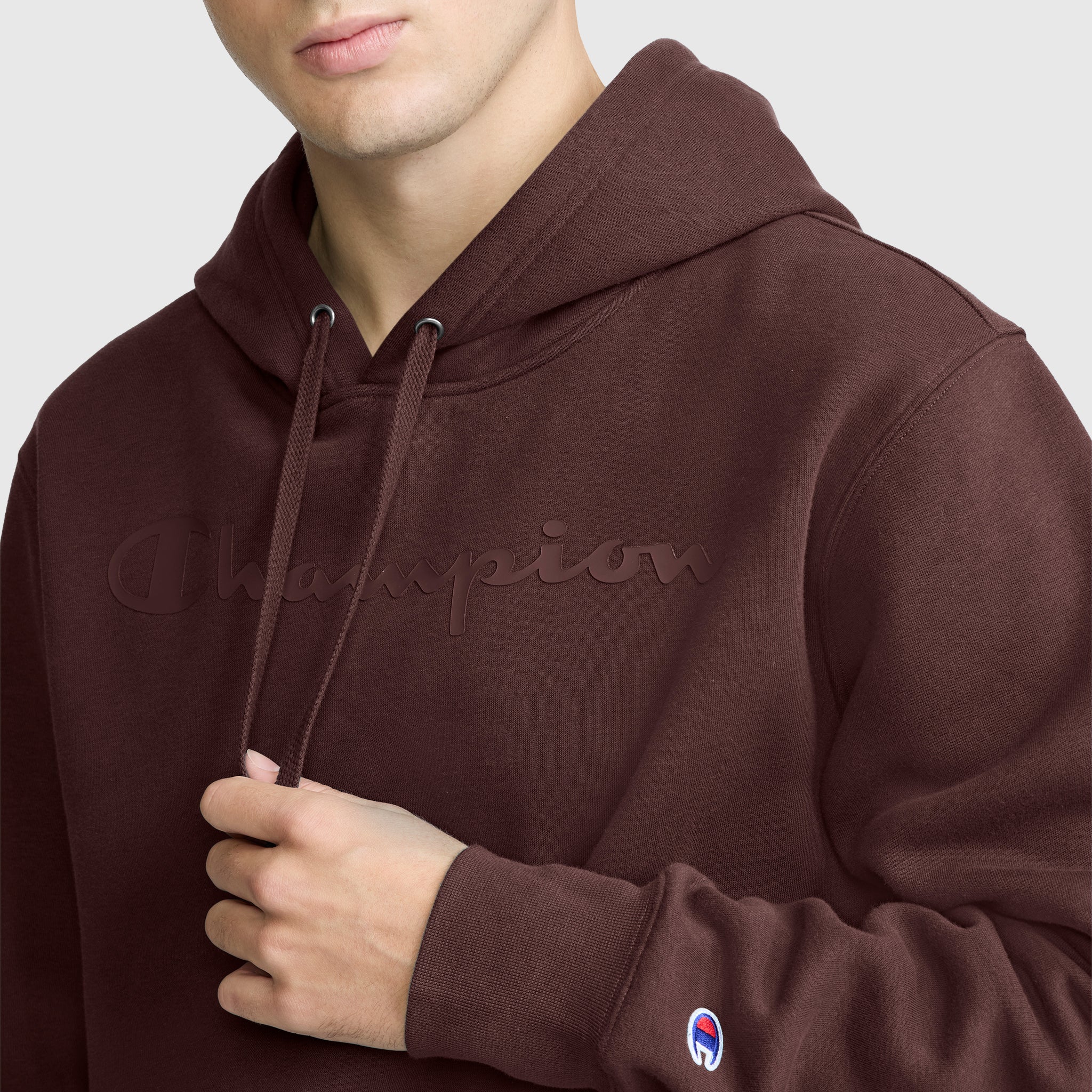 Champion Powerblend Tonal Script hoodie marron Bitter