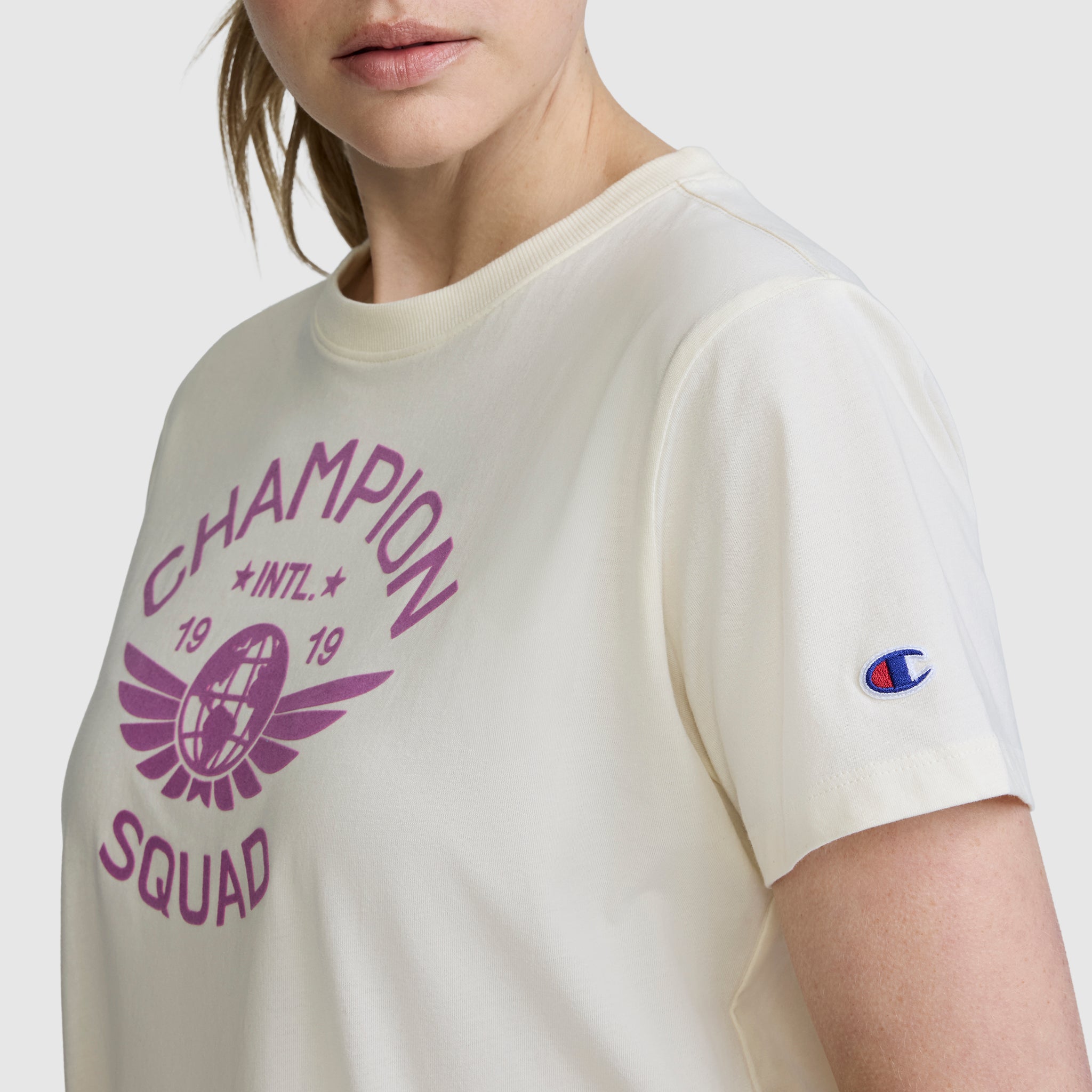 Champion Squad Graphic T-Shirt tee-shirt écru coton