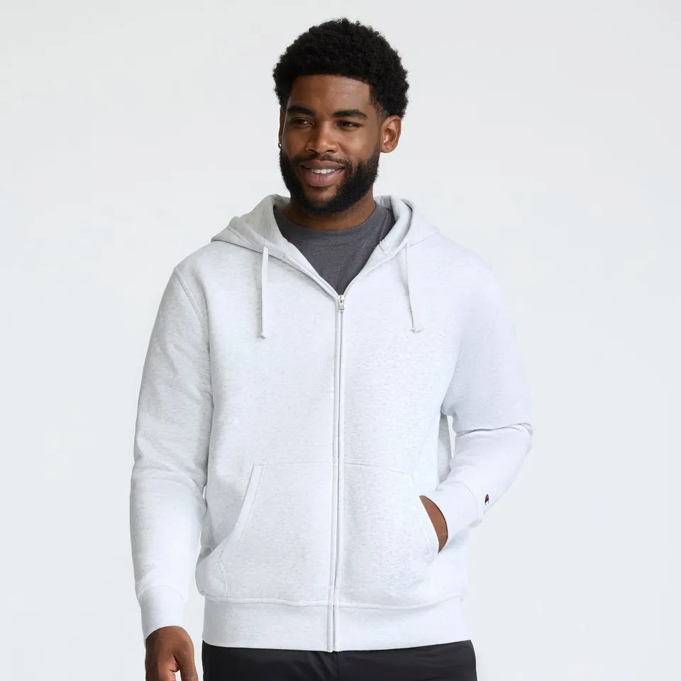 Champion Powerblend Full-Zip Hoodie sweat gris grande taille