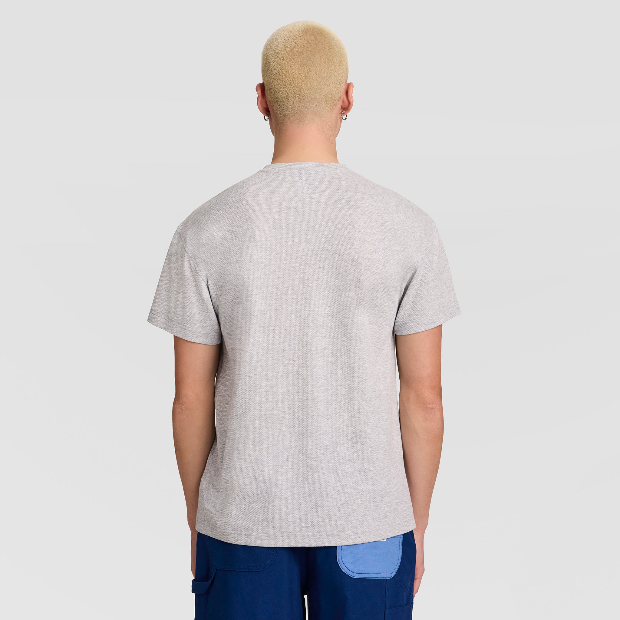 Champion Henley t-shirt homme gris chiné bouton