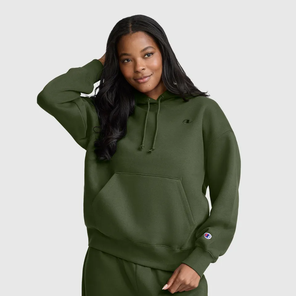 Champion Powerblend Small C sweat capuche femme chive