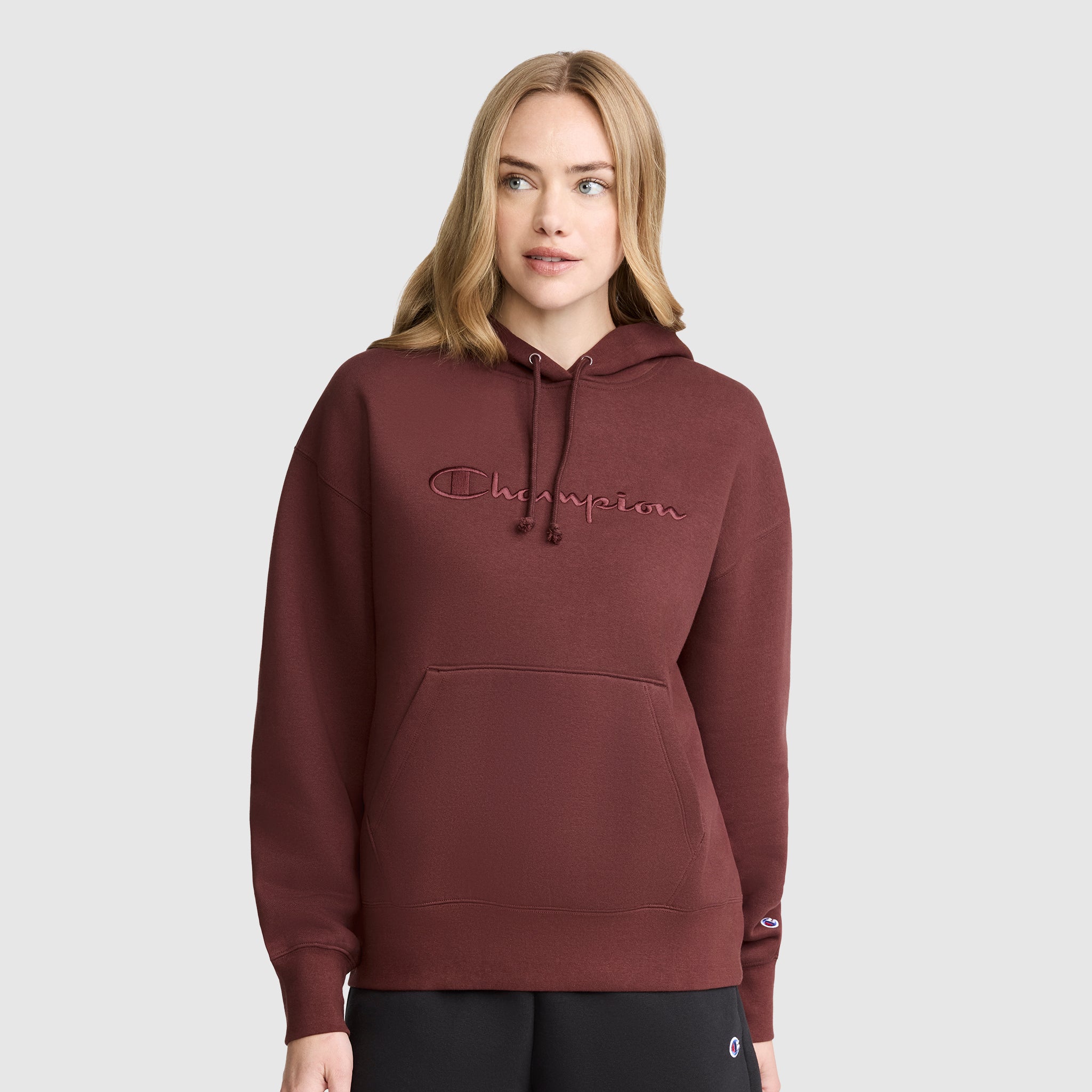 Champion Powerblend Tonal Script Freshman hoodie marron